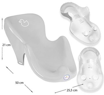 Tega-Baby Babybadewanne 2 Teile SET Duck Grau - Badeset Babybadesitz Wanne 84 cm, (Spar-set Made in Europe, 2-tlg), = BABYBADEWANNE + BADESITZ