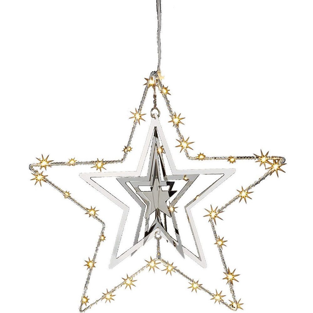 Seasonals Beleuchtetes Fensterbild 1062 3D Hänger Stern 30er warmweiß 3xAA günstig online kaufen