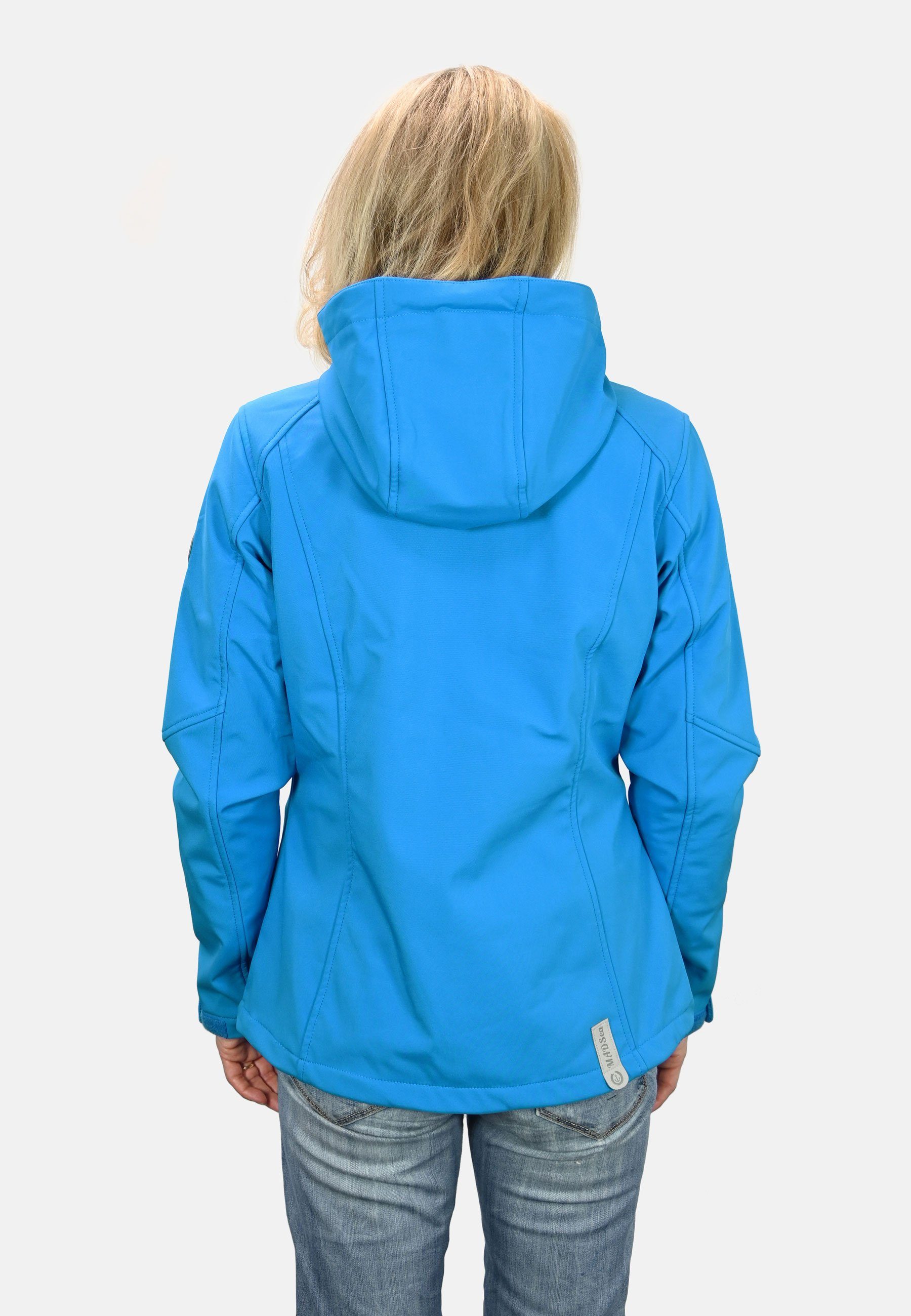 Fleece Softshelljacke mit MADSea leichte blau Softshelljacke Innenfutter