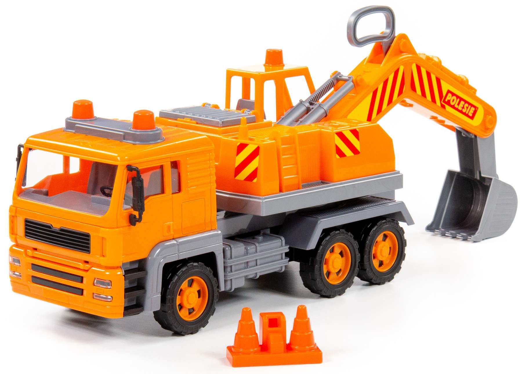 Polesie Spielzeug-Bagger Schaufelbagger LKW Nr. 2 SPECIAL Schwungrad Licht