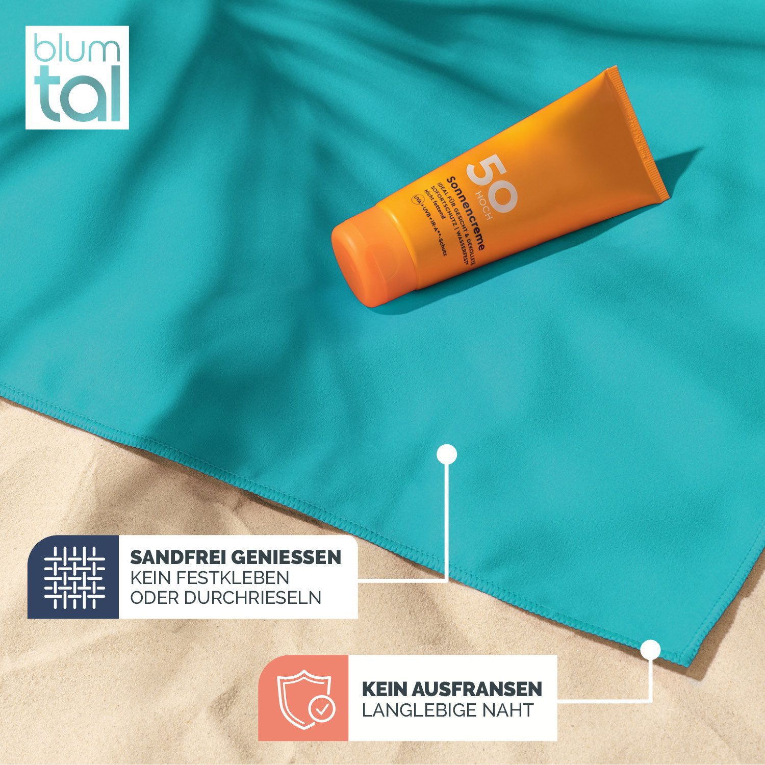 Blumtal Sporthandtuch Mikrofaser Handtücher Set, Mikrofaser (2-St), Ultra leicht, kompakt & schnelltrocknend