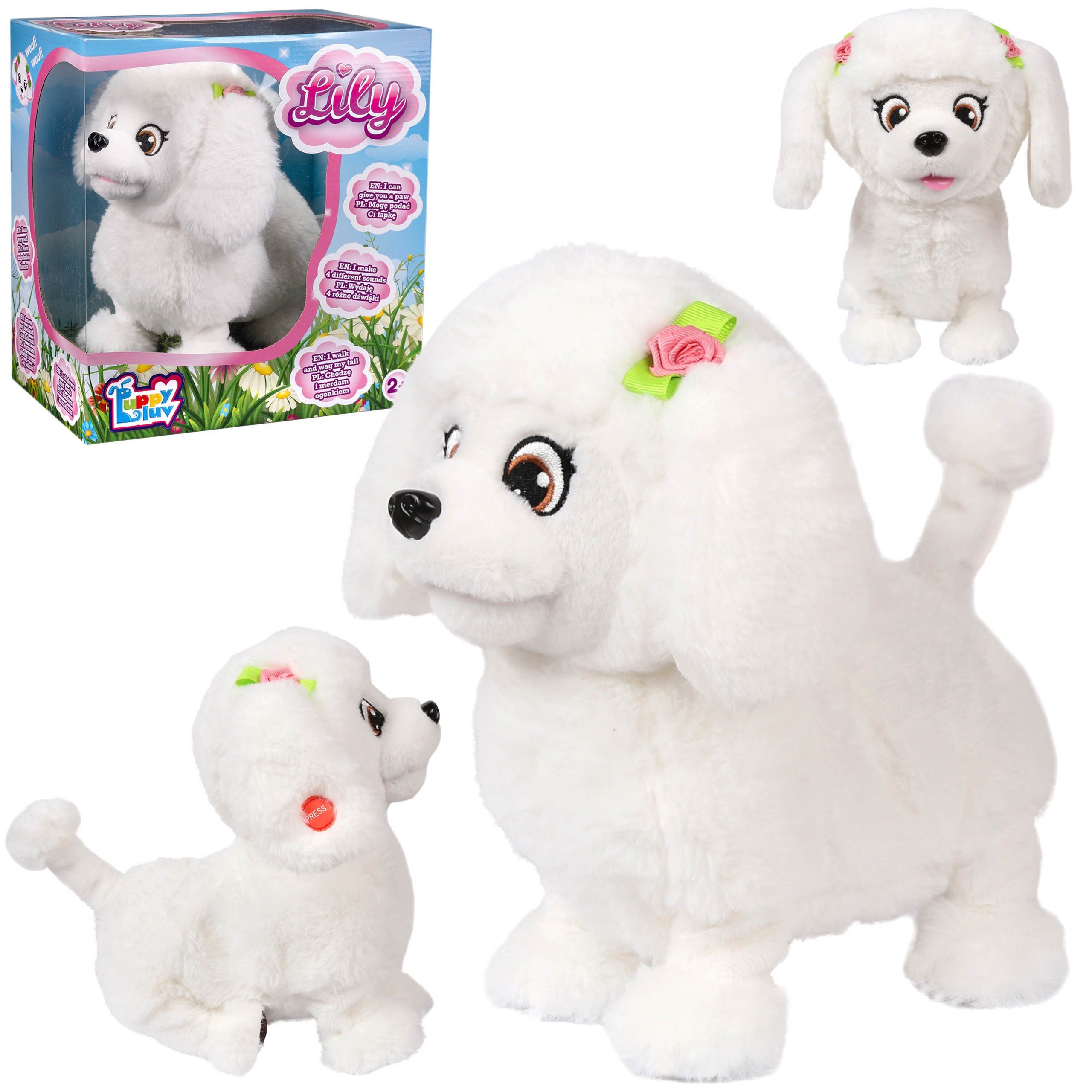 Kuscheltier Puppy Luv - Interaktiver Pudelhund, Plüschhündchen Lily 2+