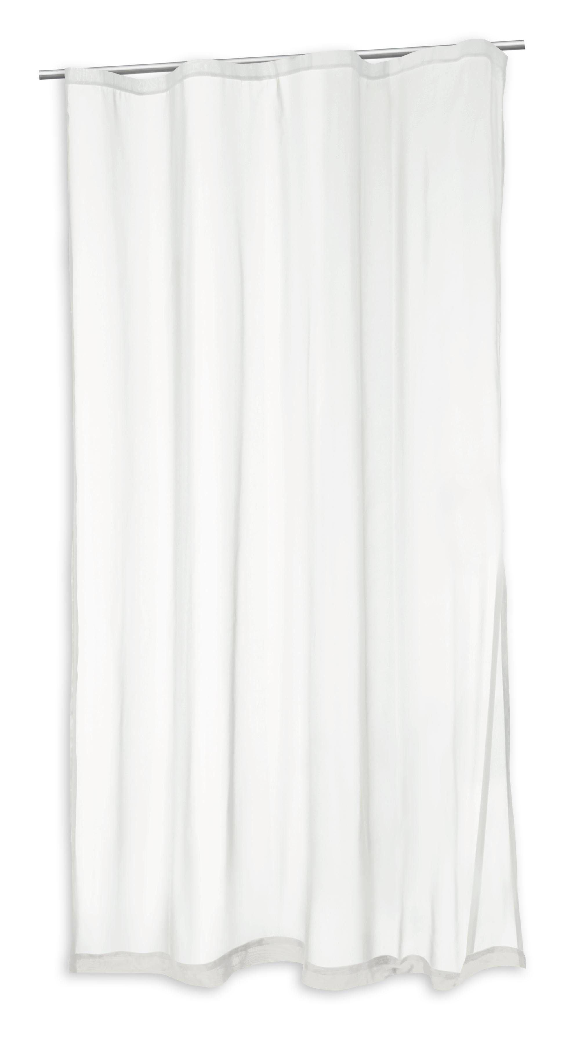 (1 Voile in Polyester Haus Sheer Gardine 140x24, und ca. mit Deko, St), Gardine transparent transparent, Vorhang Kräuselband Kräuselband Weiß