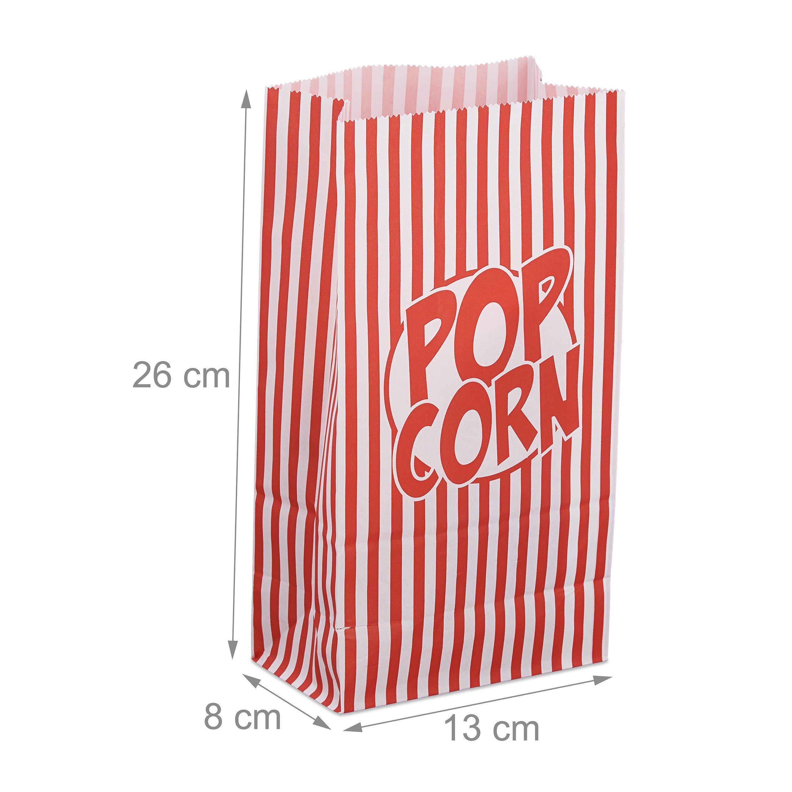 relaxdays Papier rot-weiß, Snackschale 1440 Popcorntüten x