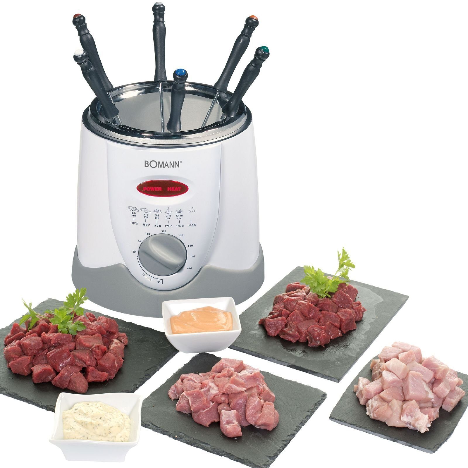 Fondue BOMANN Fondue-Fritteuse 1 L 6 Personen Fondue-Gabeln 900 Watt FFR 1290