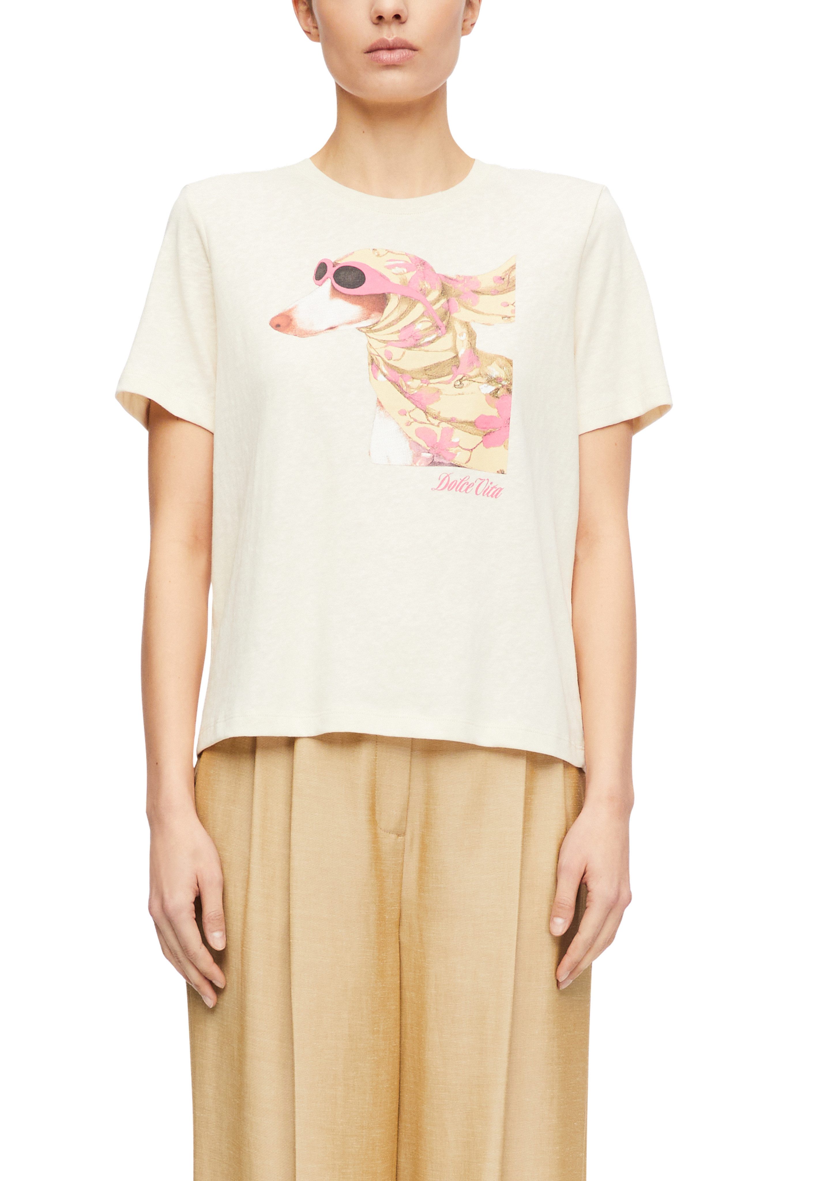 comma Kurzarmshirt Sommershirt mit Print