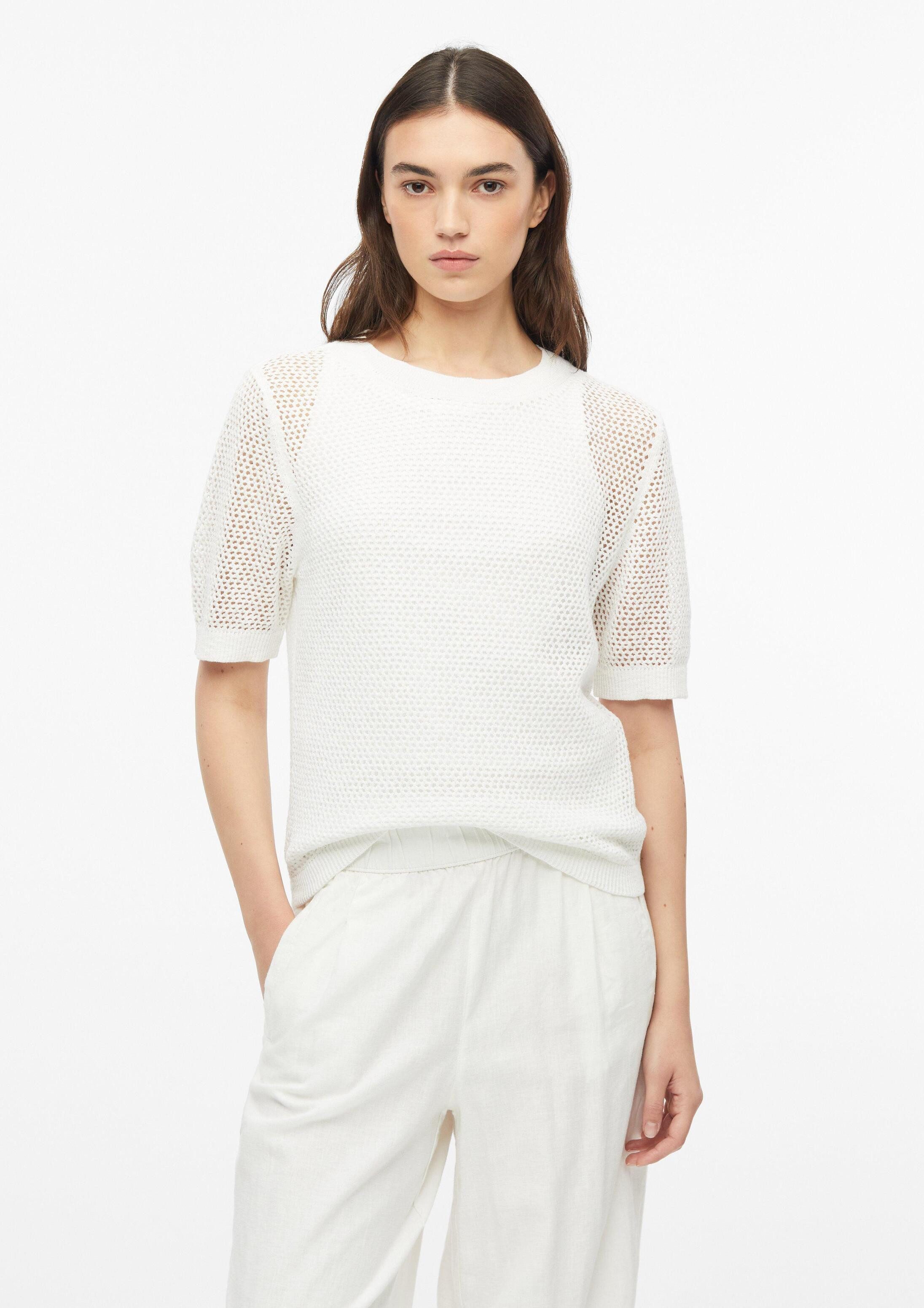 s.Oliver Kurzarmpullover Strickpullover Ajour-Pullover mit Kurzarm