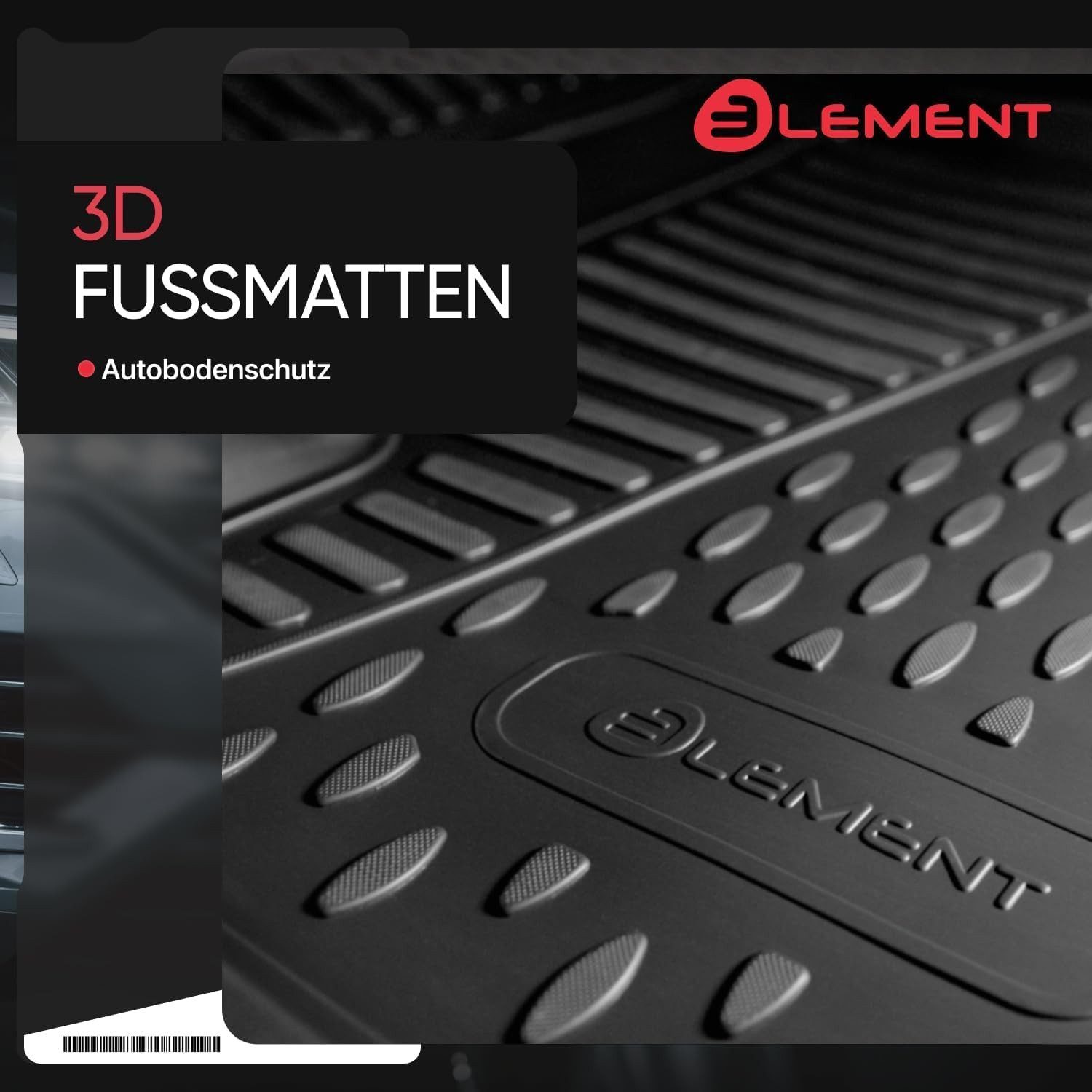 LEMENT Auto-Fußmatten 3D-Gummimatten passend für OPEL Zafira ab 2012 7 Sitze (5 St), für OPEL Zafira Pkw, Passgenau – Bild 3 von 5