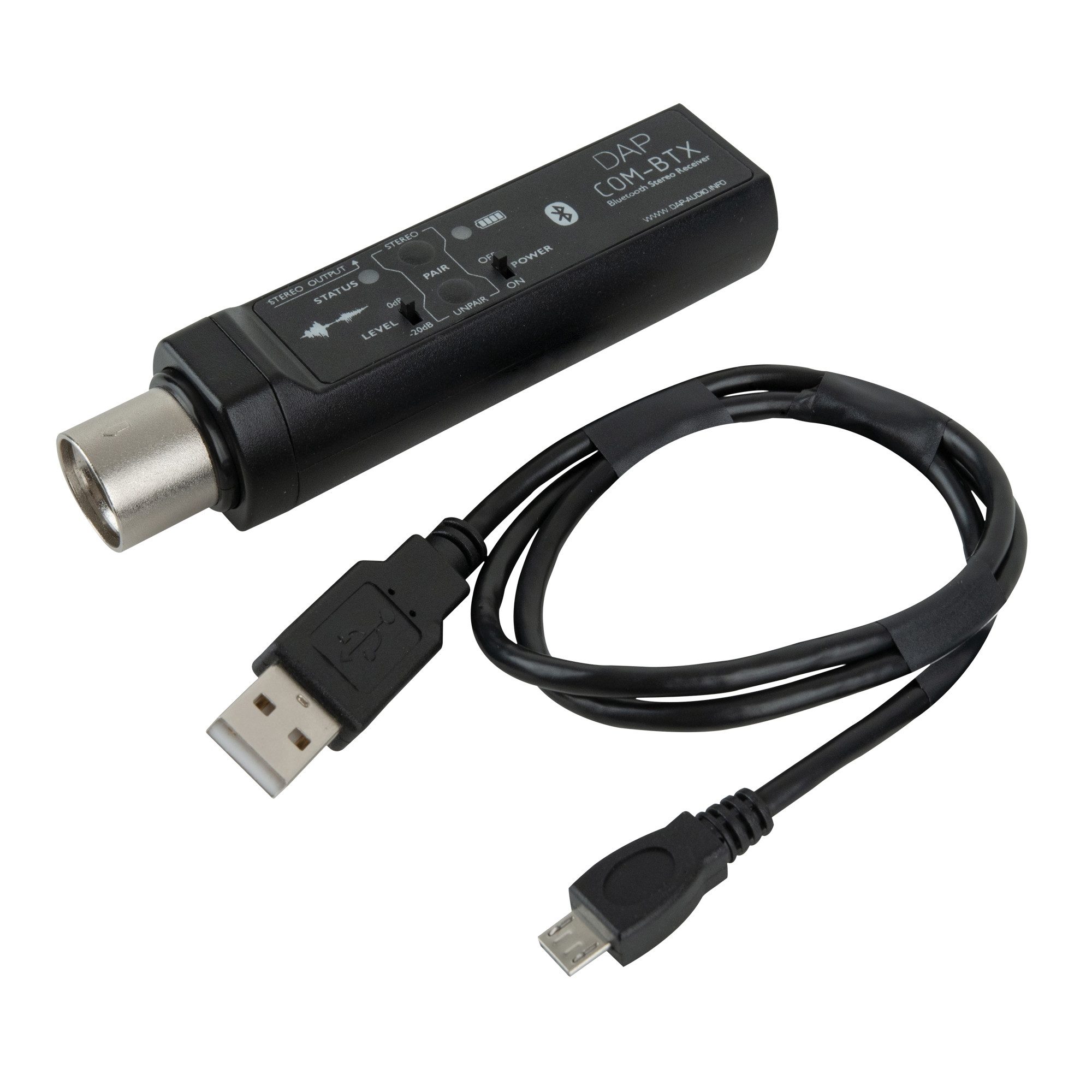 DAP Mikrofon DAP COM-BTX BT 5.0 Audio Receiver XLR-Empfänger für Stereo/Mo & Ma/Sl