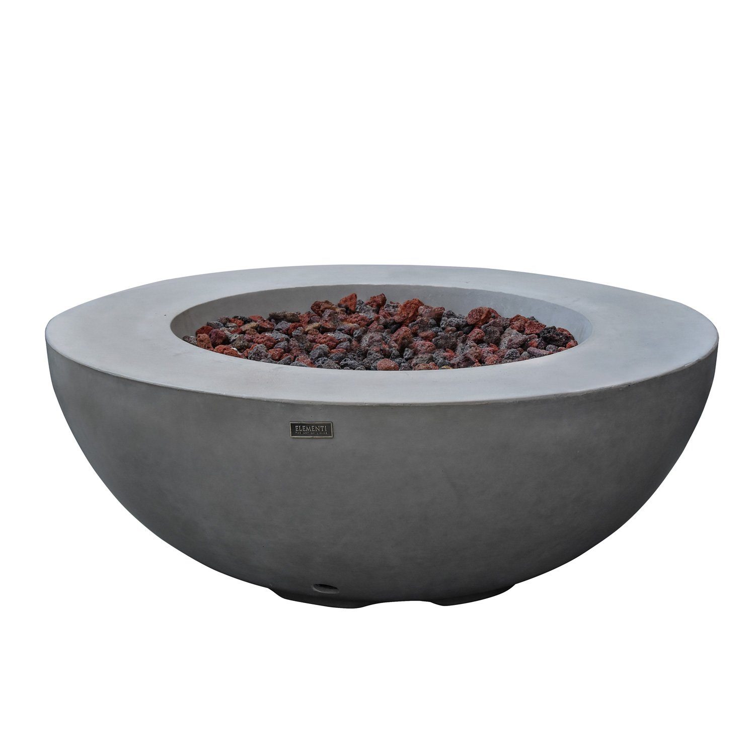ELEMENTI Feuertisch Gasfeuerstelle "Ätna" rund in Beton-Optik, integrierter 50mbar Druckminderer