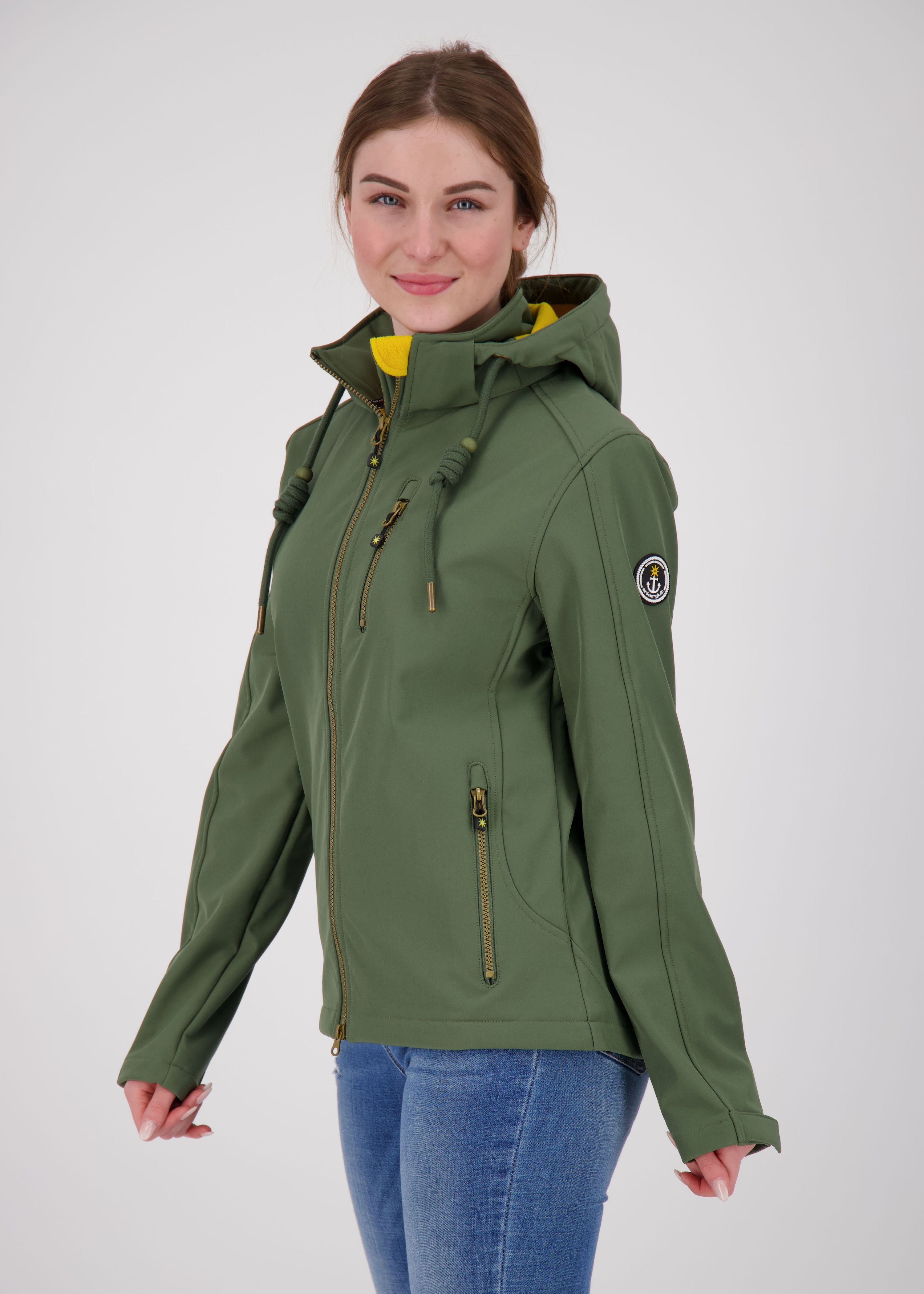 DEPROC Active Softshelljacke PEAK CREEK WOMEN mit dunkelgrün Kapuze abnehmbarer