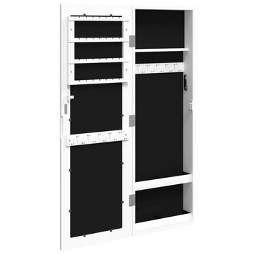 vidaXL Spiegel Schmuckschrank mit Spiegel Wandmontage Weiß 30x8,5x90 cm