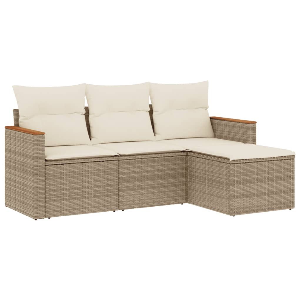 vidaXL Gartenlounge-Set 4-tlg. Garten-Sofagarnitur mit Kissen günstig online kaufen