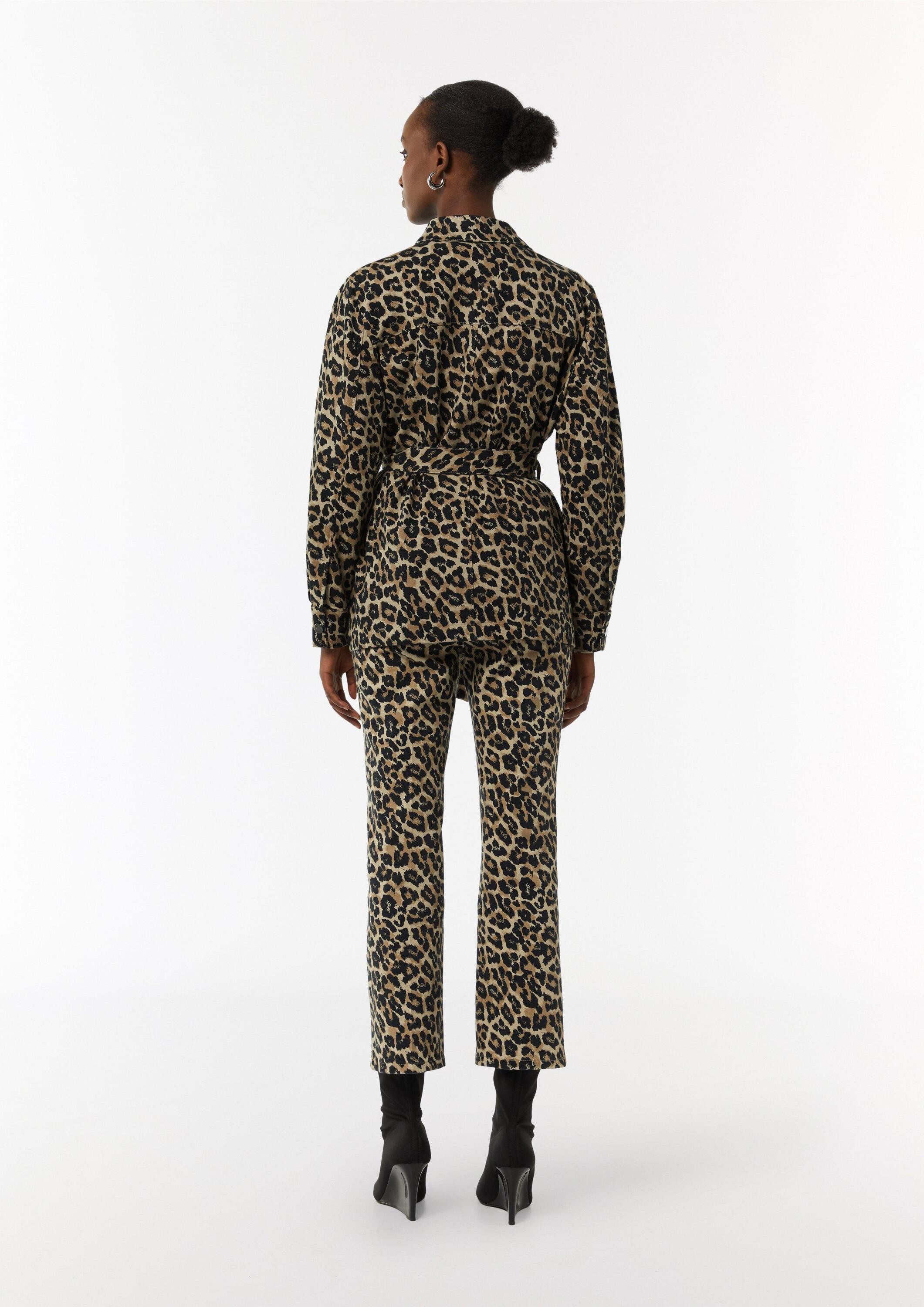 comma Jackenblazer Indoor-Jacke Indoor-Jacke mit Leo-Muster