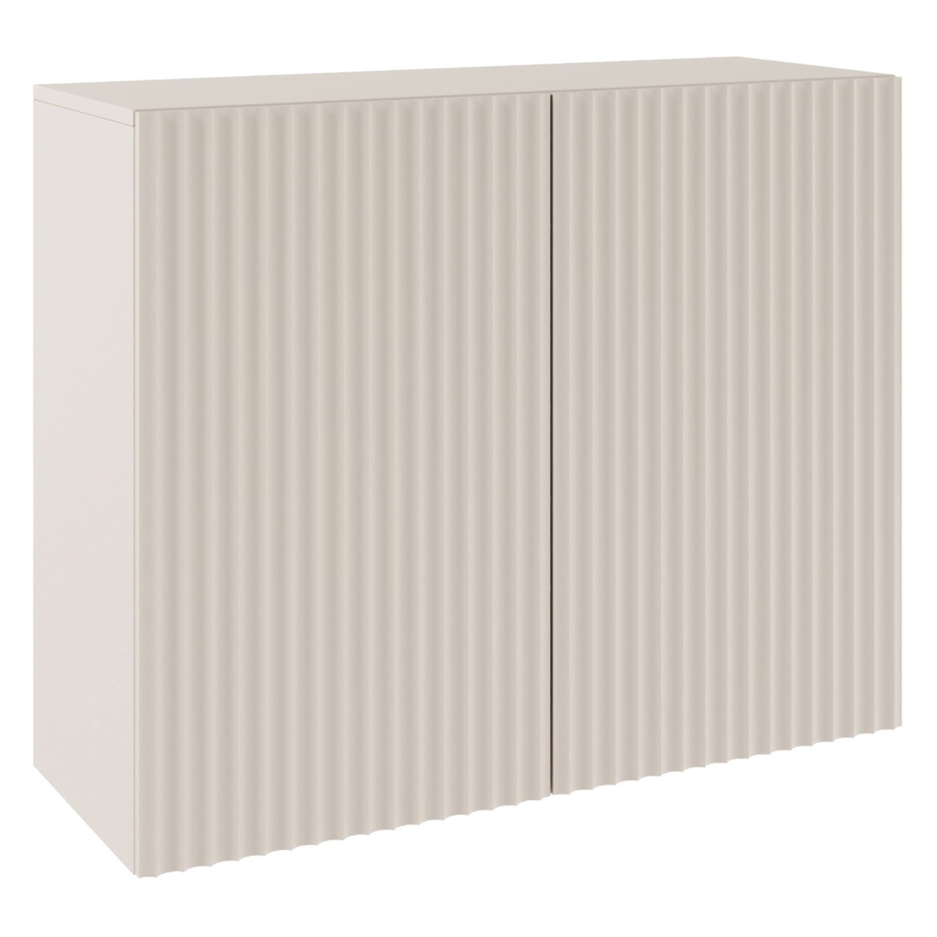 Selsey Sideboard SUNDS, Sideboard in Kaschmirbeige mit Lamellenfront & Push-to-Open