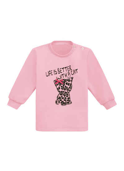 Trigema Sweatshirt TRIGEMA Sweatshirt mit süßem Katzen-Print