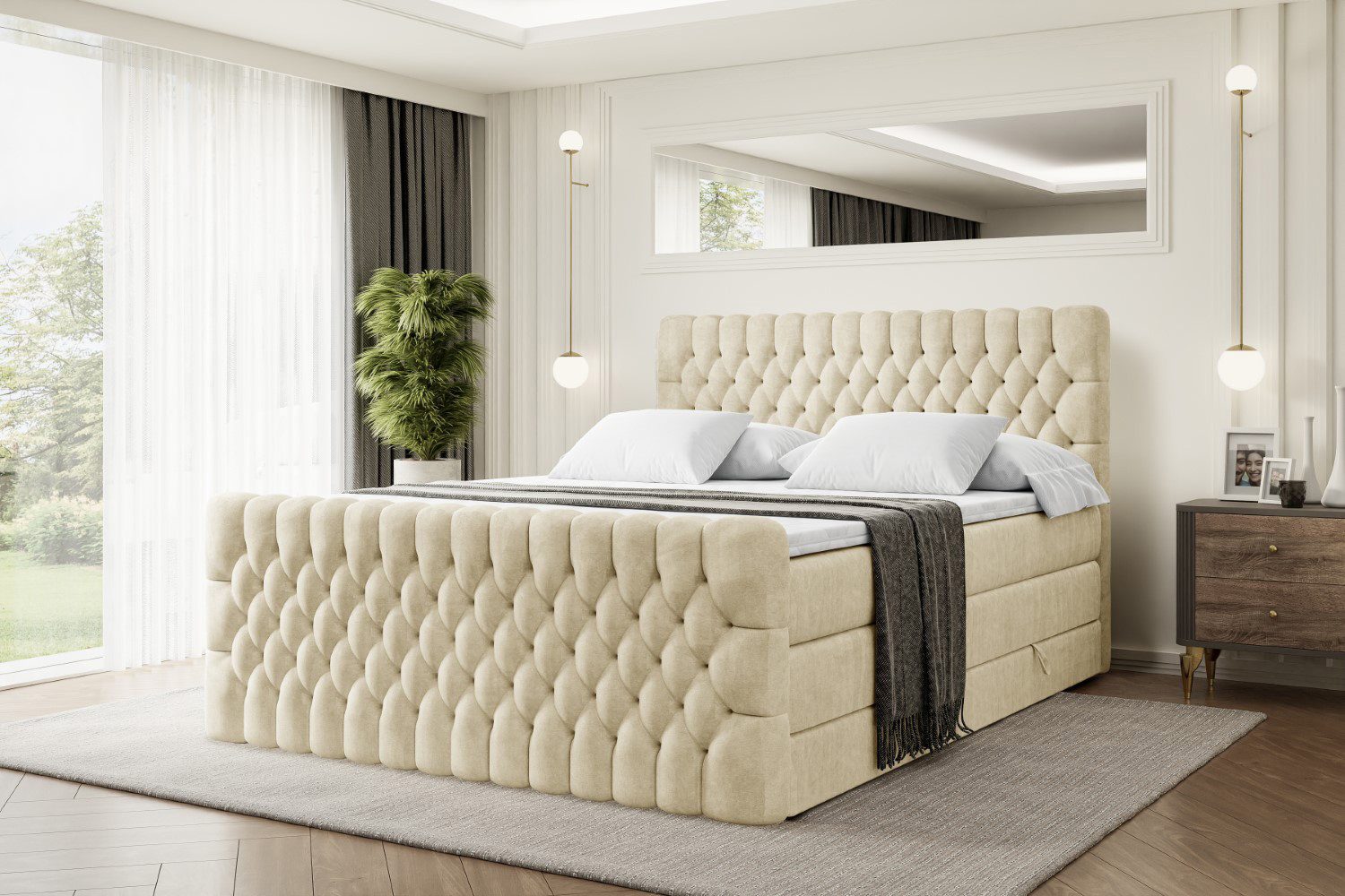 ALTDECOR Boxspringbett SERENE-Z KING (Multipocket-Matratze H4, H3 Matratze günstig online kaufen