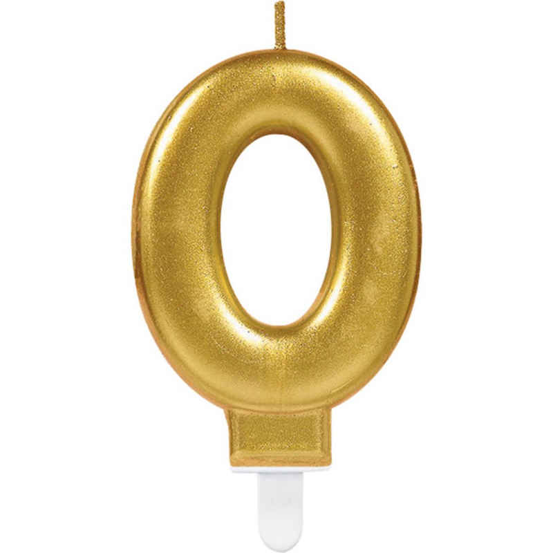 Amscan Folienballon Geburtstagskerze Ziffer, gold, 9,3cm