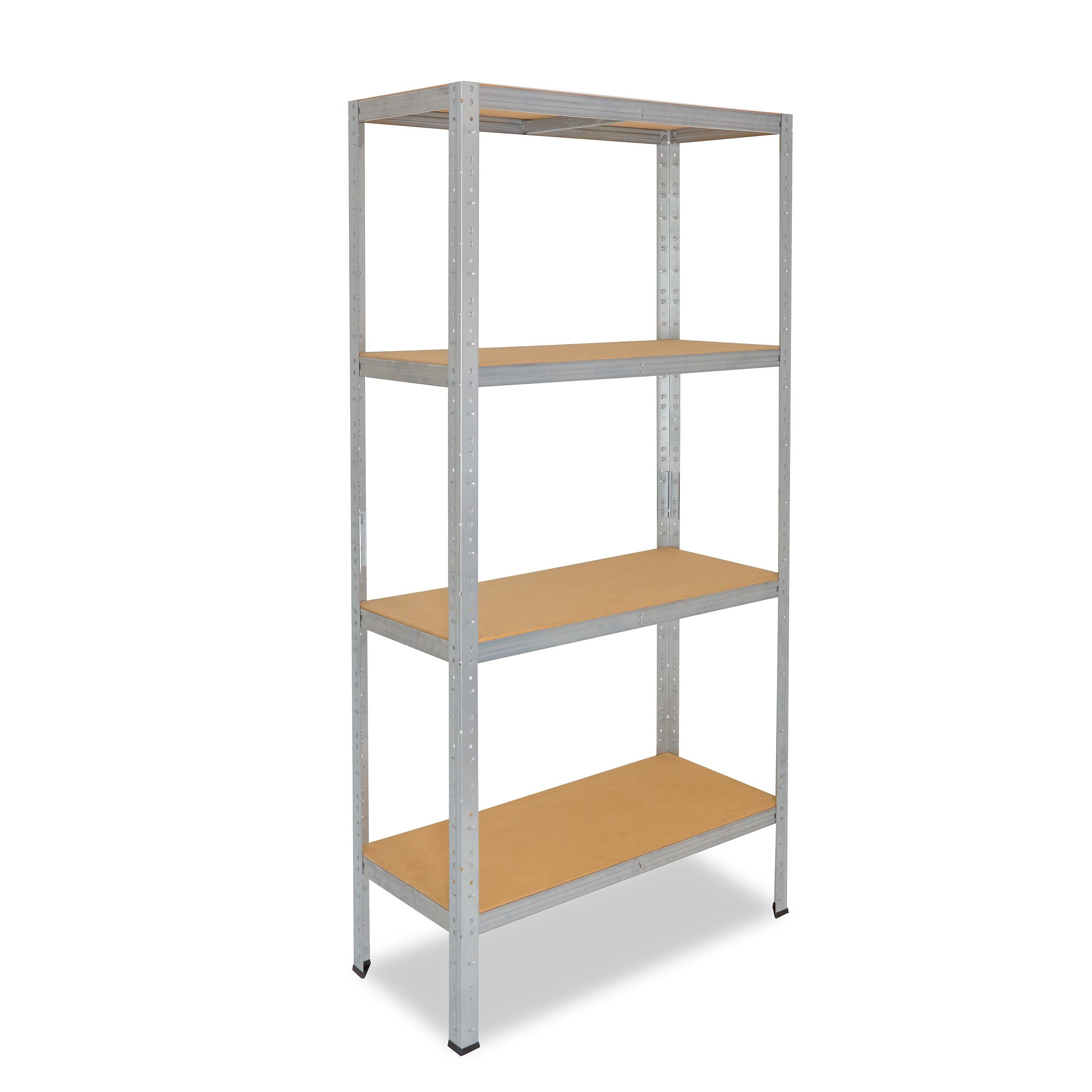 shelfplaza Schwerlastregal HOME, 200x60x40cm verzinkt, Metallregal mit 4 Böden, als Kellerregal, Garagenregal, Werkstattregal oder Lagerregal, Steckregal Metall mit 175kg Tragkraft