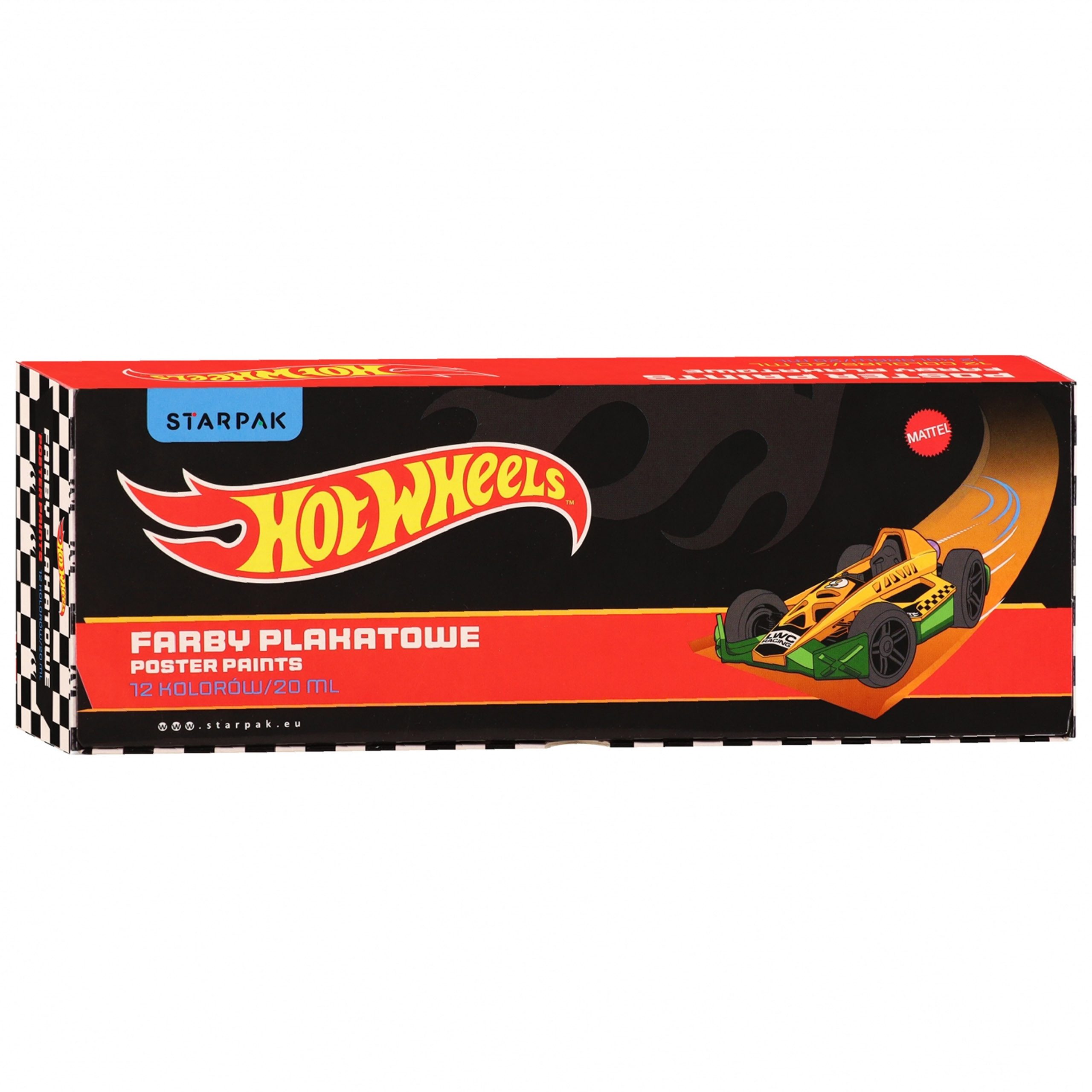 Sarcia.eu Plakatfarbe Hot Wheels Plakatfarben für Kinder, 12 Farben à 20 ml, ab 3 Jahren
