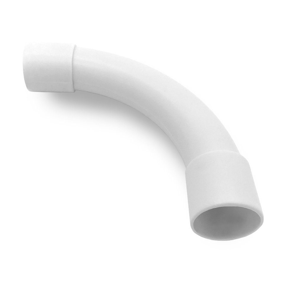 ARLI Kabelkanal Rohrbogen M16 90° für Elektrorohr Stangenrohr PVC Installation 16 mm (25er Pack / Stück, 25-St), Beidseitig gemufft