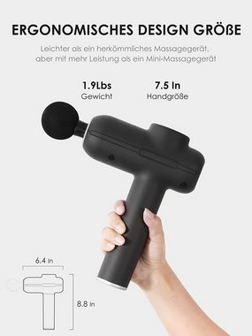 Careboda Massagepistole, Massagepistole Massage Gun Elektrisches Massagegerät Tiefengewebe, für Rücken, Nacken, Schulter, Bein Schmerzlinderung, 5 Massageköpfe