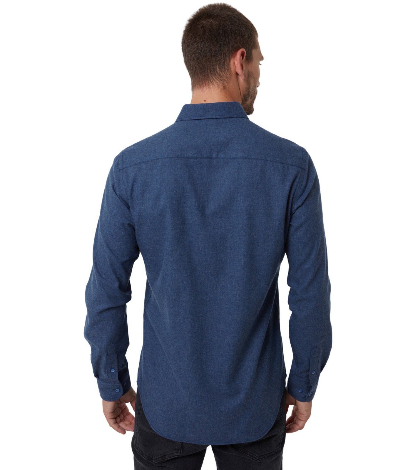 Herren Hemden Auden Cavill Langarmhemd AUDEN CAVILL Herren Button-Down-Hemd Slim Fit Hemd Ald Freizeit-Hemd Navy-Blau