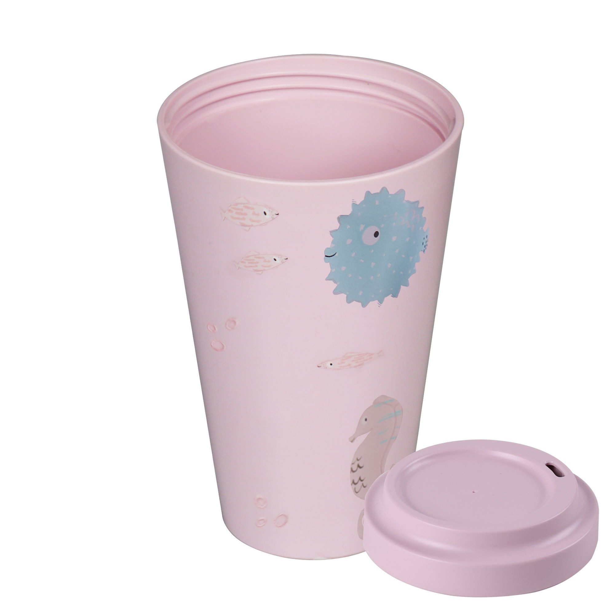 AWAVE® Coffee-to-go-Becher AWAVE® Kaffeebecher to-go aus rPET, 400 ml, rosé, rPET
