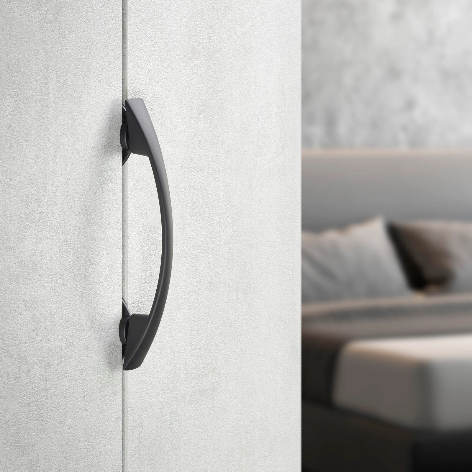 SO-TECH® Möbelbeschlag Möbelgriffadapter 45 x 19,5 x 26 mm, max. Türdicke 20 mm, schwarz matt, inkl. Montagematerial für Faltschiebetüren