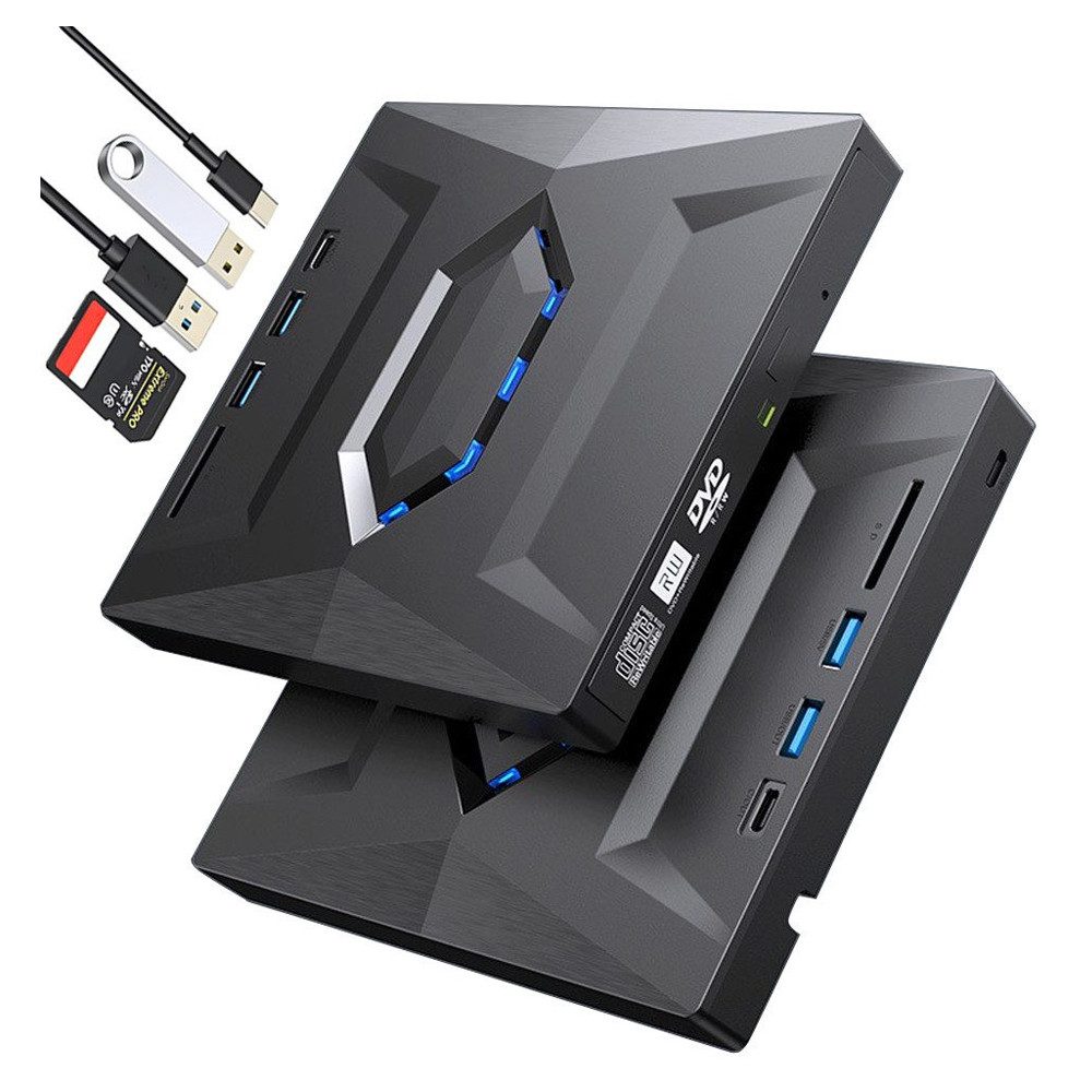 5in1 Externes CD DVD Laufwerk USB 3.0 Type-C, CD DVD-Brenner