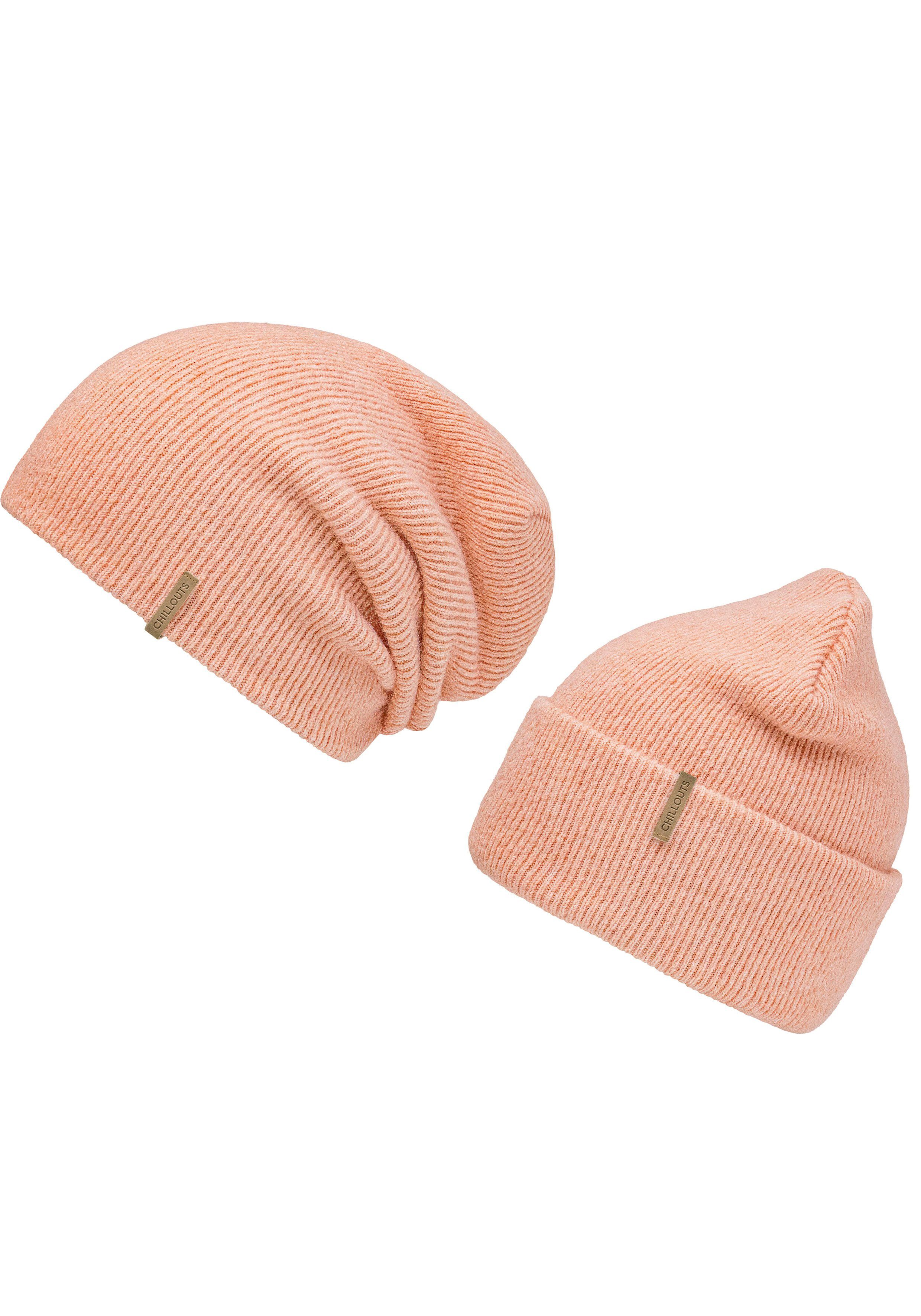 als oder Umschlag als Beanie Milea peach chillouts tragbar Beanie mit Hat Strickmütze