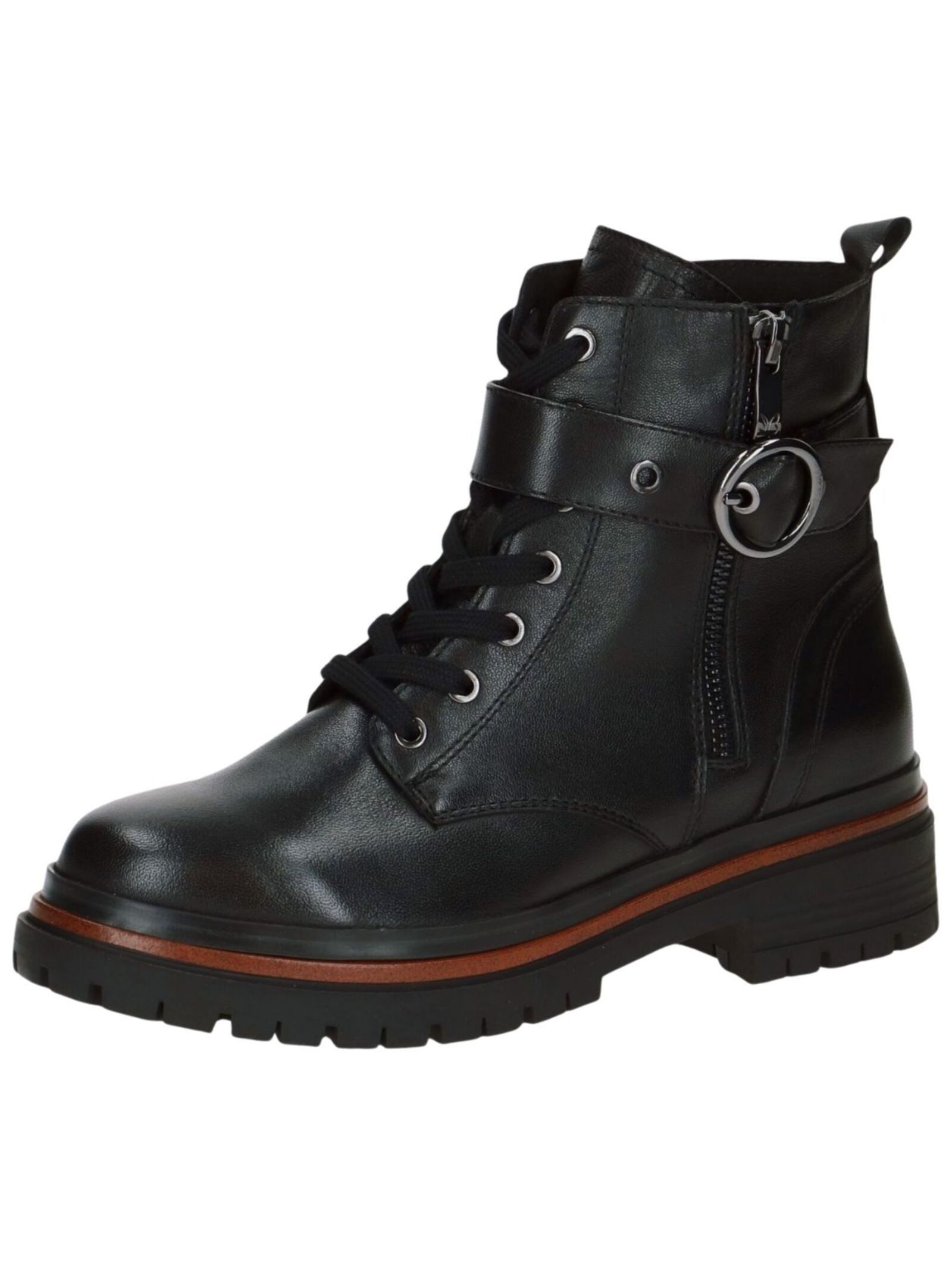 Stiefelette Leder . Schnürstiefelette