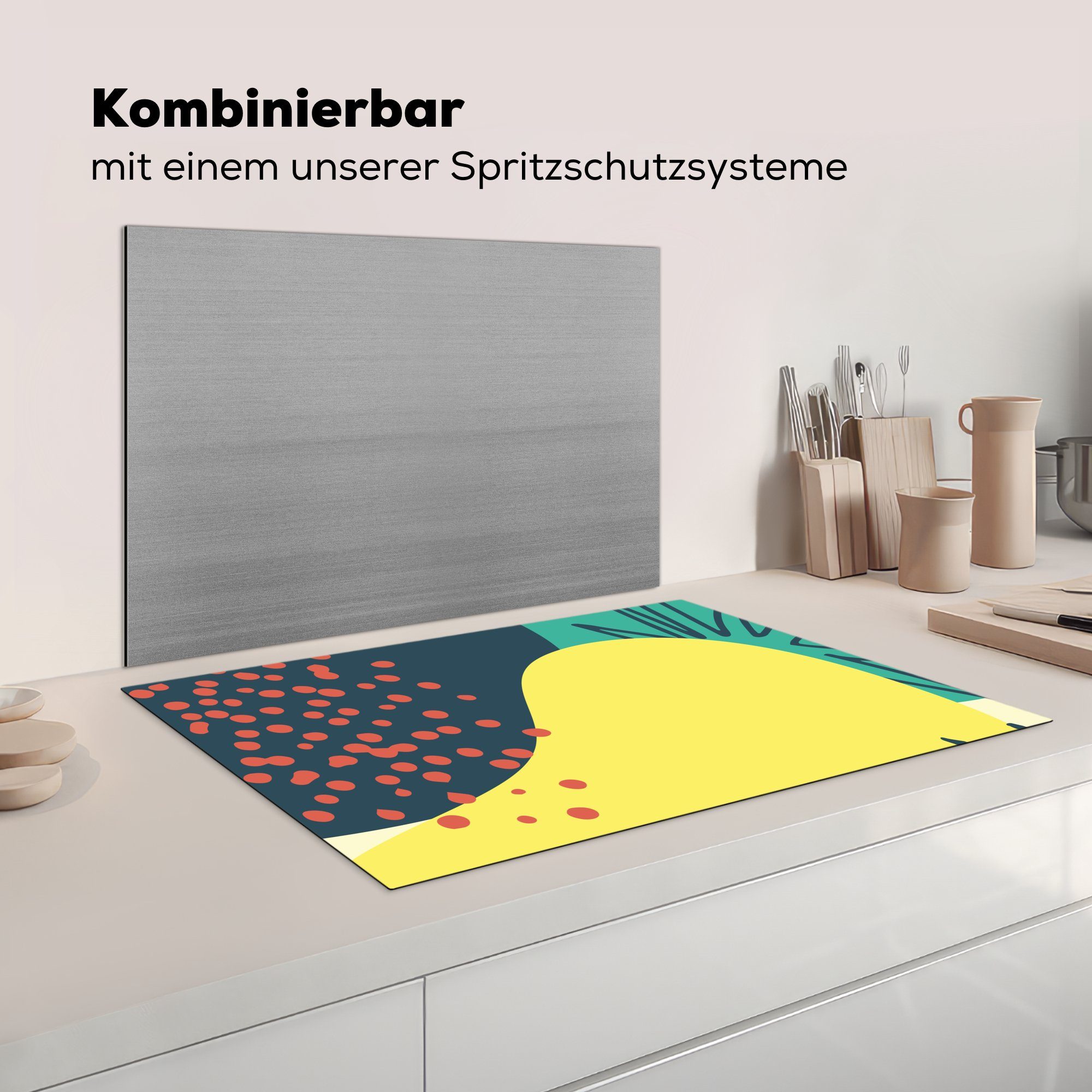 MuchoWow Herdblende-/Abdeckplatte Sommer - Spot Vinyl, - Induktionskochfeld Punkte, küche, Ceranfeldabdeckung tlg), für (1 die Schutz cm, 81x52