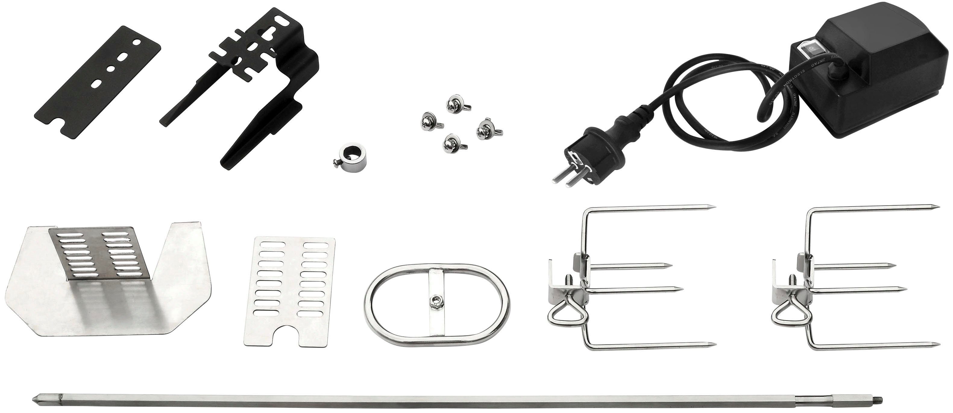 Buschbeck Drehspieß Rotisserie, Elektrischer Antrieb, Hochwertiges Edelstahl, Länge 61 cm