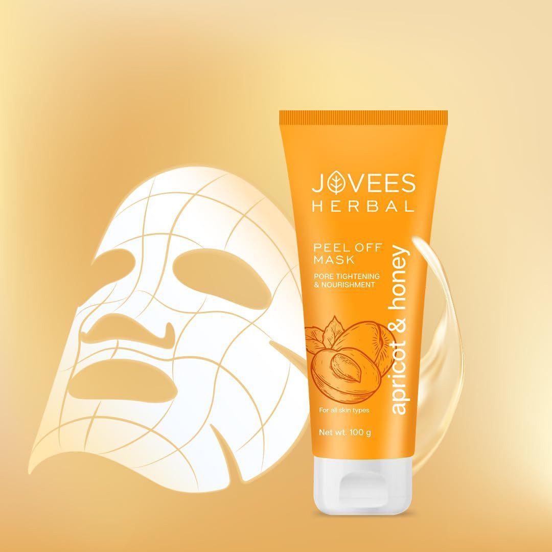 Jovees Gesichtsmaske Herbal Aprikose & Honig Peel Off Maske für alle Hauttypen Für Frauen und Männer, 1-tlg., Für feuchtigkeitsspendende & strahlende Haut