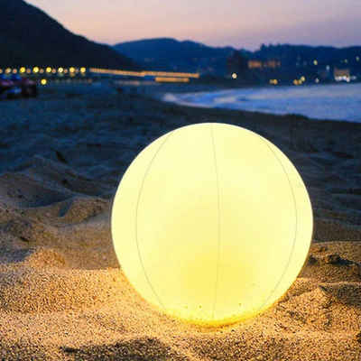 AUKUU Wasserball Strandball Strandball LED Leuchtball aufblasbarer Ball, Ohne Luftpumpe