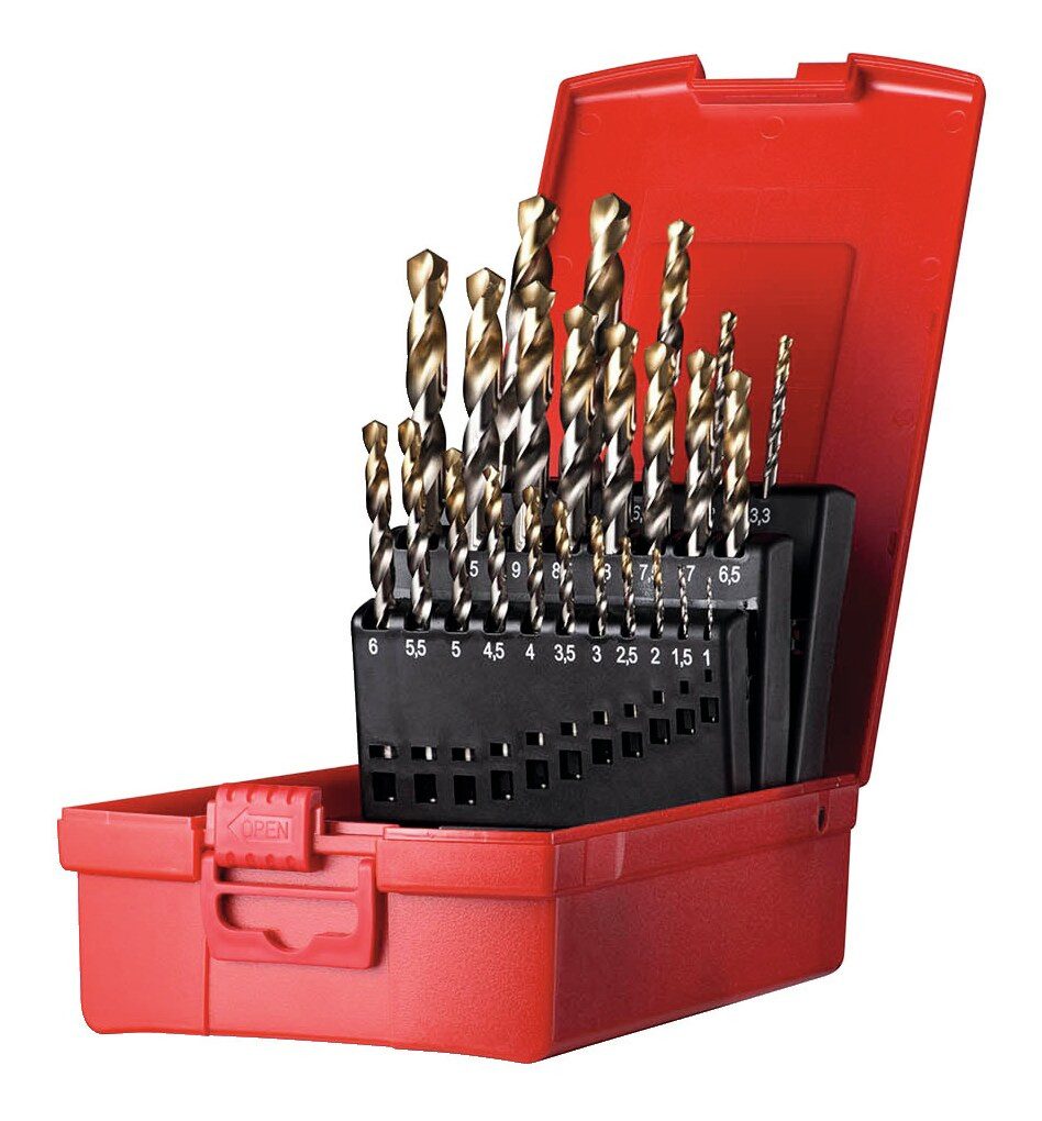 Dormer Spiralbohrer, Set 1-10,5 mm x0,5+KL A002 in Box 118G Typ N 4xD 24-teilig Tin Tip