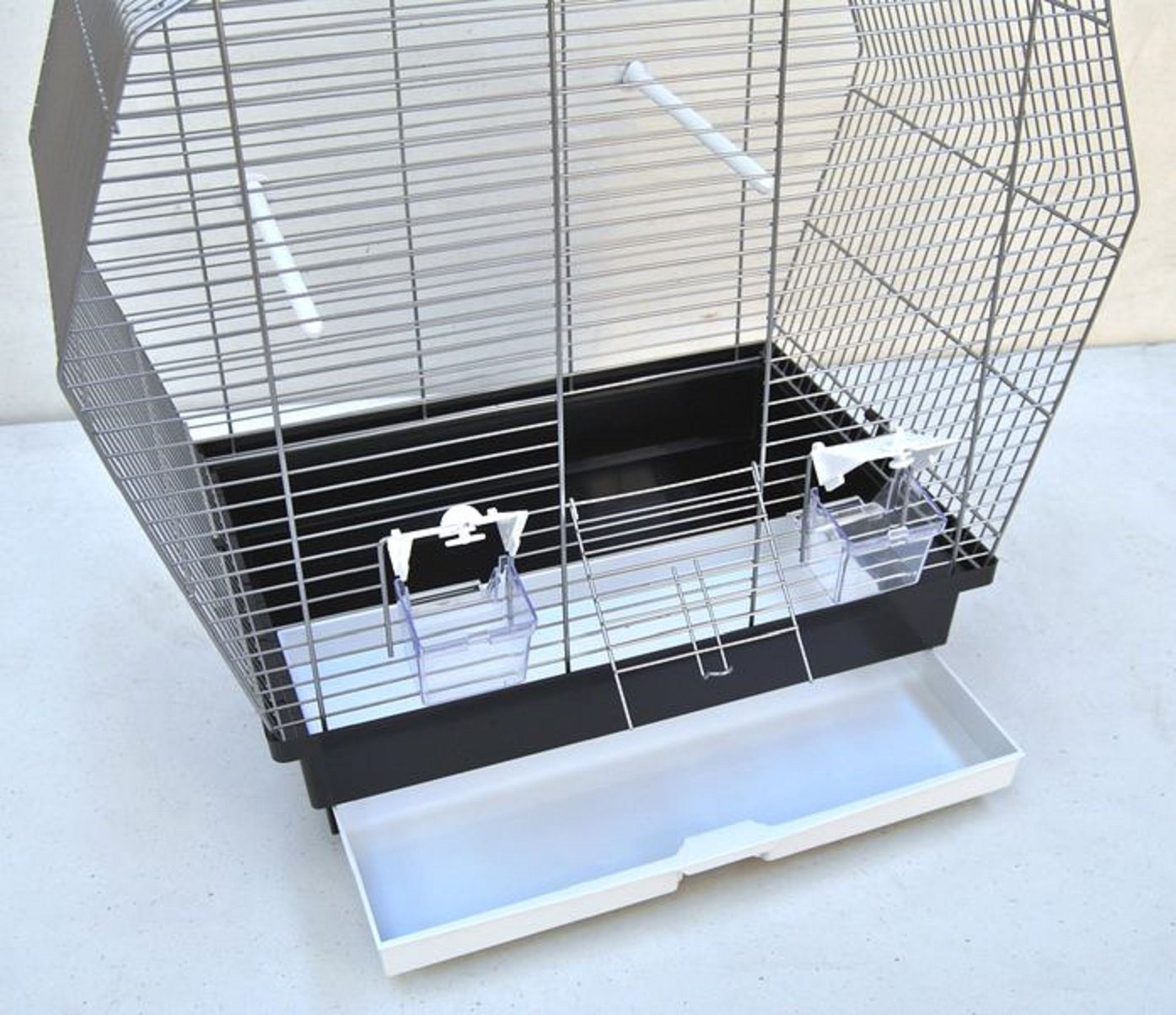 Thumbnail - Ollesch Vogelkäfig Vogelkäfig Vogelheim für Sittiche chrom schwarz 57 cm