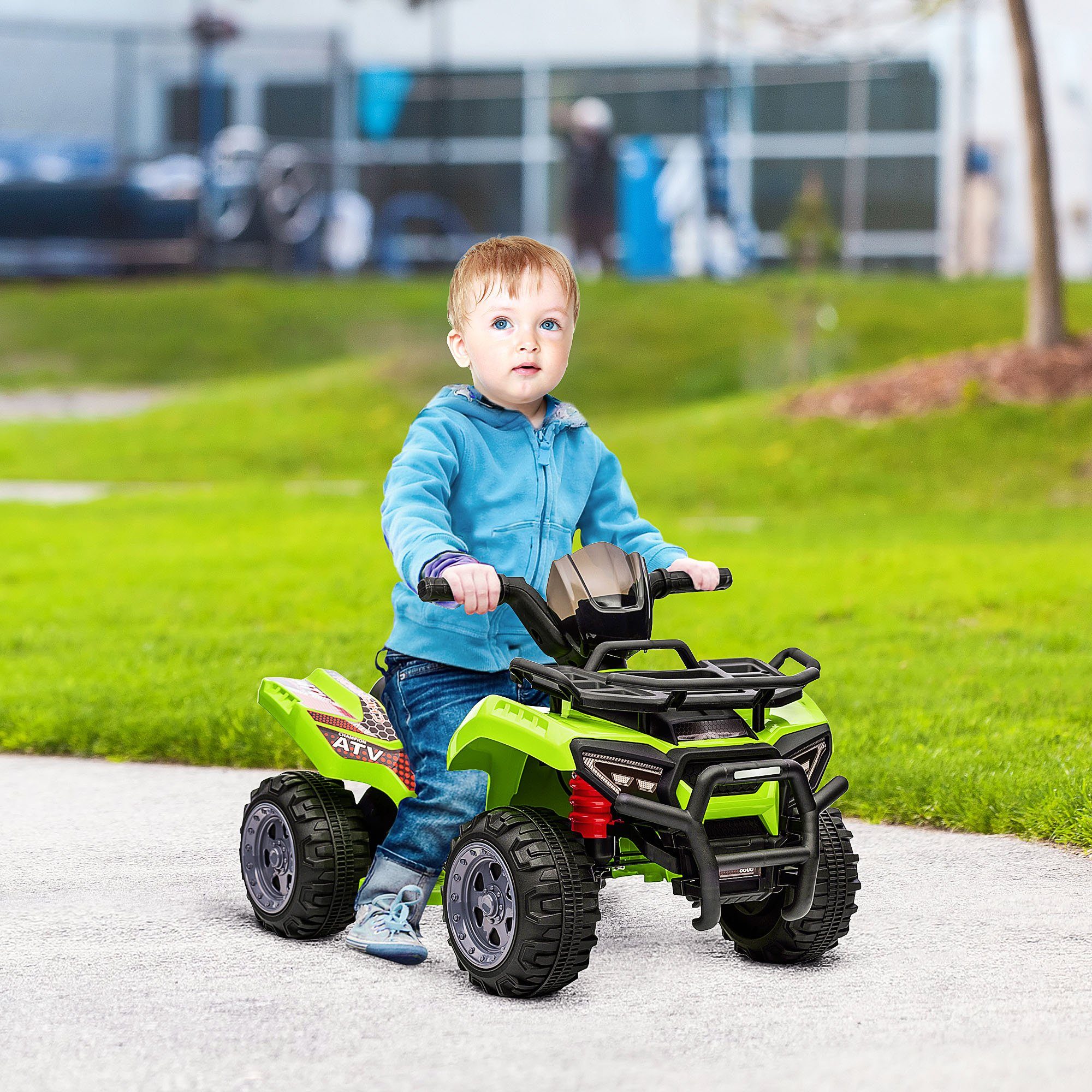 HOMCOM Elektro-Kinderquad Kinderfahrzeug Kindermotorrad Elektroquad, aus Metall, Belastbarkeit 25 kg, (1-tlg), für Kinder, Grün