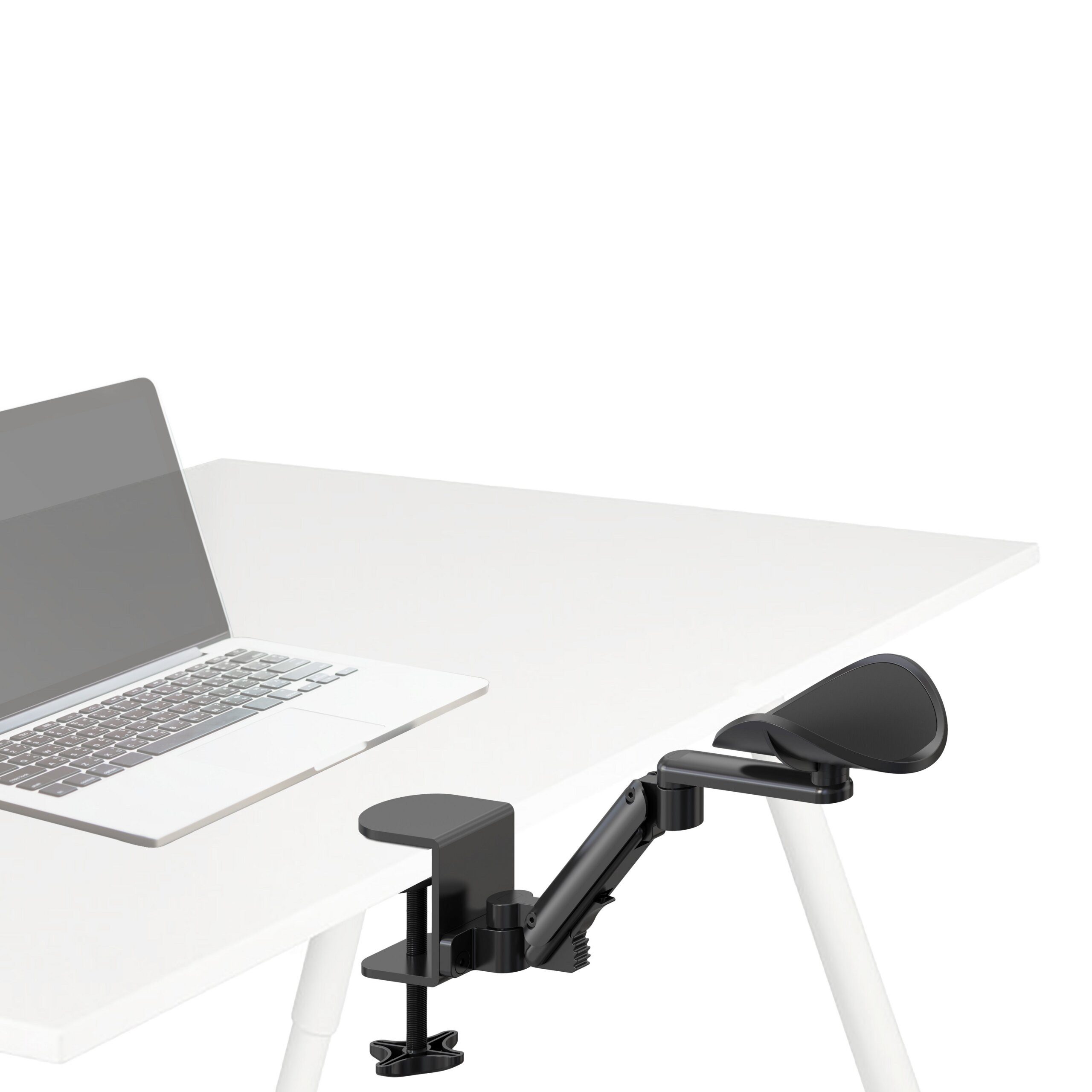 hjh OFFICE Handballenauflage Armstütze Relex Rt1 Aluminium, Stahl (1-St), Ergonomische drehbare Unterarmauflage für Schreibtisch gepolstert