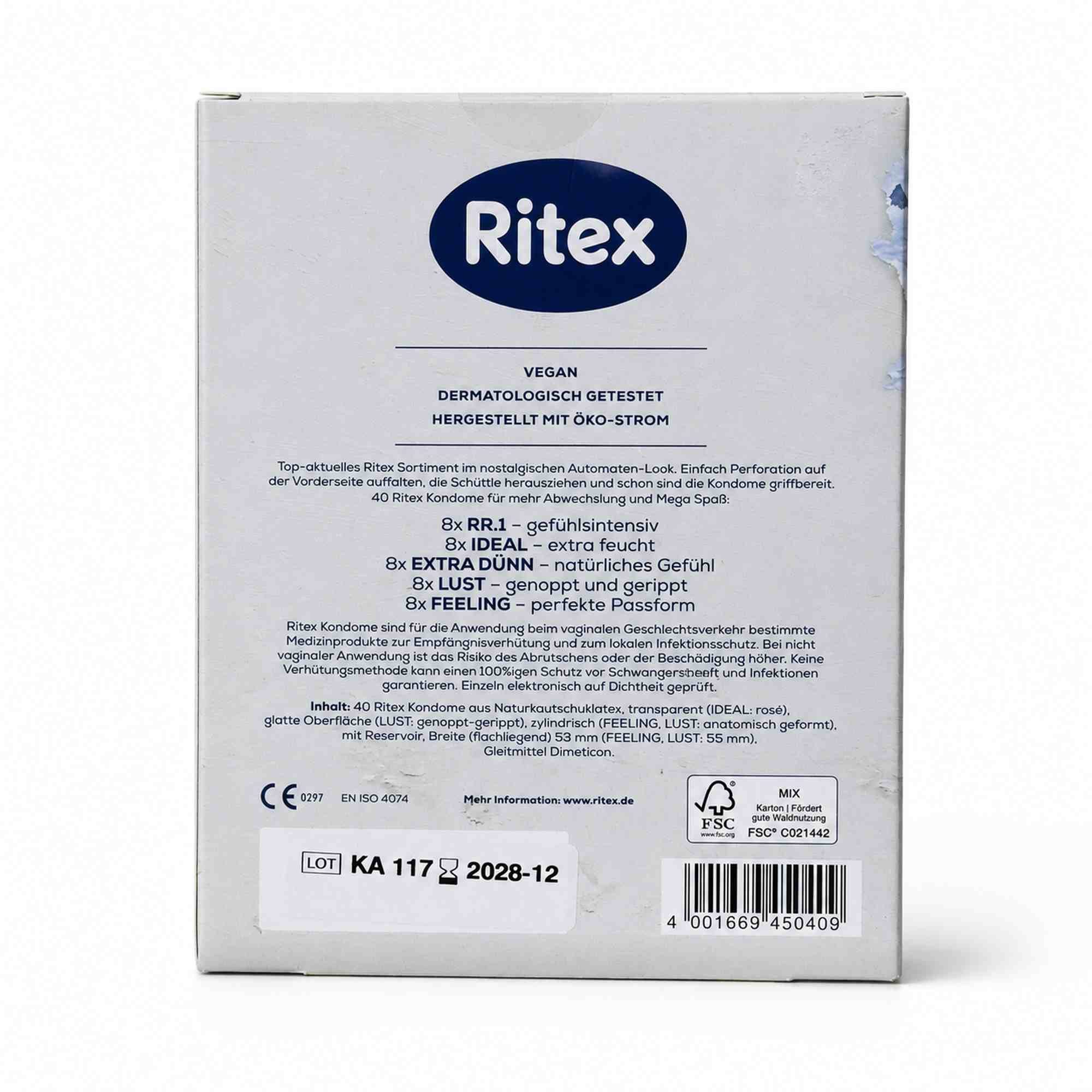 Ritex Kondome RITEX Kondomautomat 5 versch. Sorten Großpackung 40 Stück – Bild 5 von 5