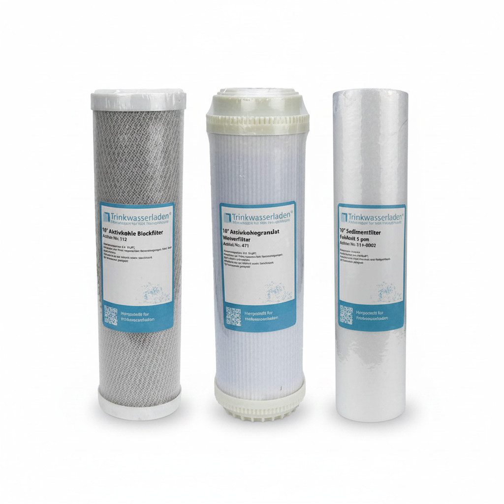 Trinkwasserladen Filtereinsatz, 2 Jahre Filter Set 10" 12-teilig Umkehrosmose RO Sediment Aktivkohle
