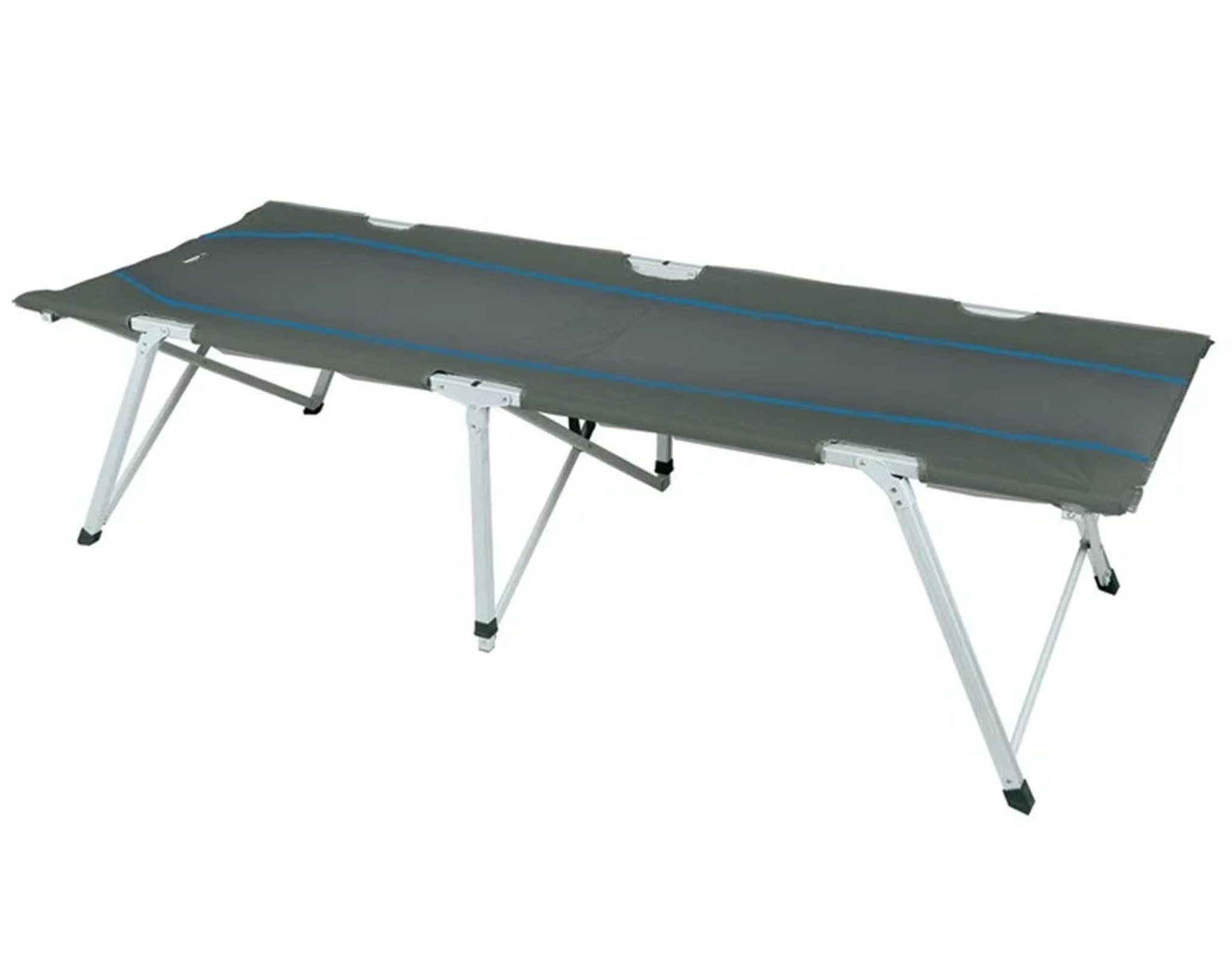 High Peak Campingliege Campingliege Klappbett Toledo XL dunkelgrau/blau Liege Feldbett mit Alugestell & Tragetasche