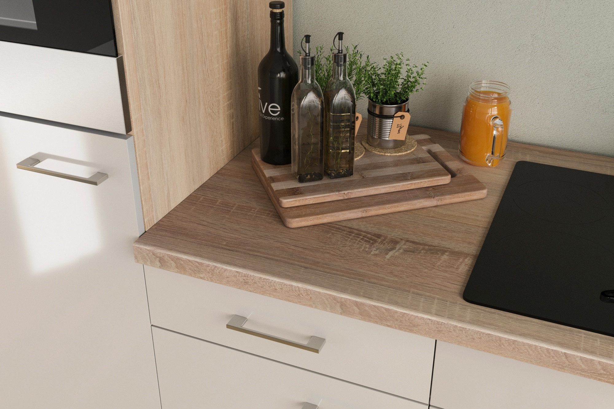 Flex-Well Apothekerschrank Demi Apothekerschrank Küche - 30 cm breit - Kaschmir Glanz Sonoma Eich