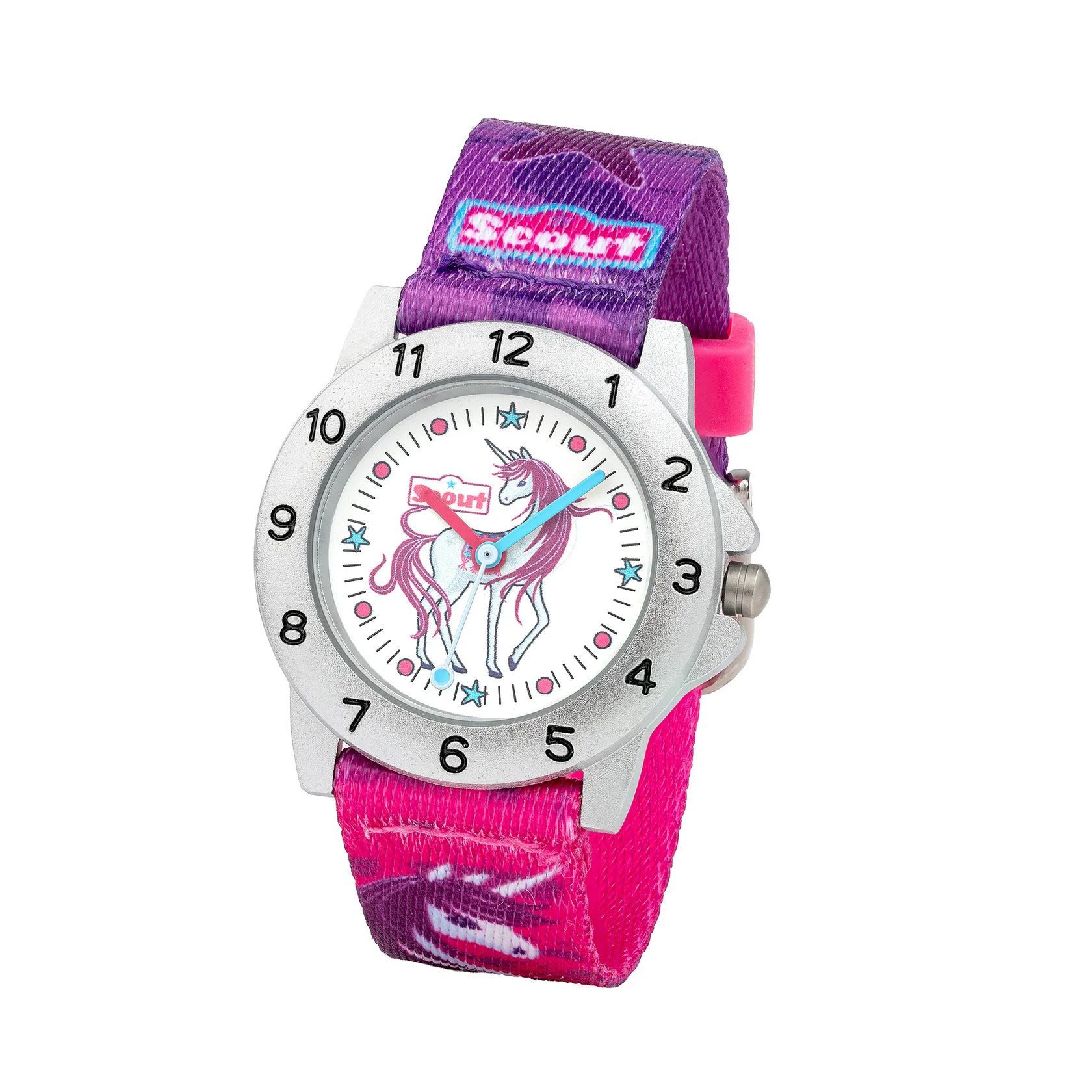 Scout Quarzuhr Action Kinderuhr 164000042 Einhorn Textilband Pink Lila 32 mm