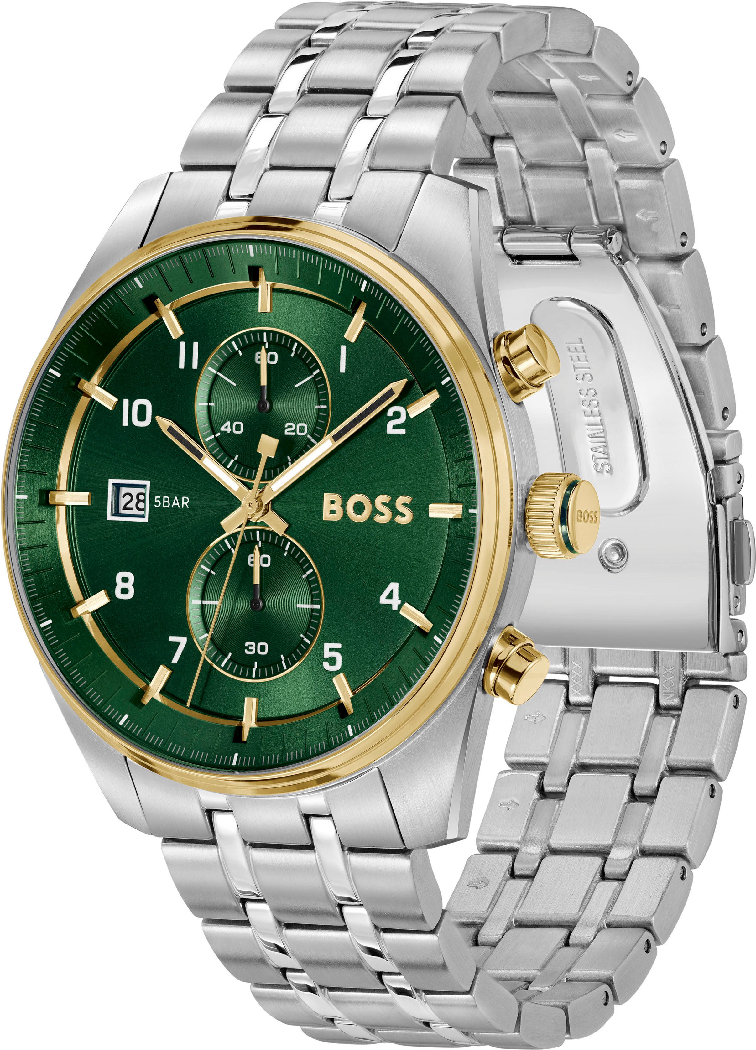 BOSS Chronograph SKYTRAVELLER 1514195, Quarzuhr, Herrenuhr, Armbanduhr, Sto günstig online kaufen