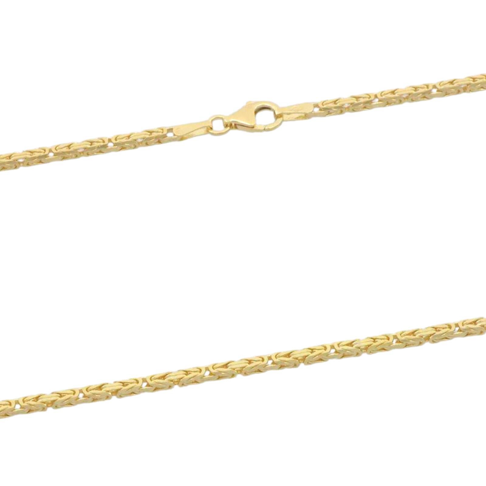 Tony Fein Goldkette Königskette 2x2mm 585er Gold, Made in Italy für Damen  und Herren