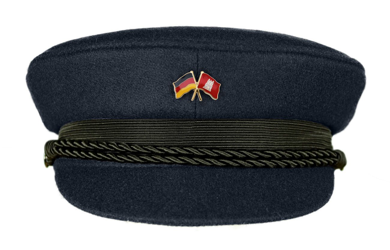 Schiebermütze Elbsegler dunkelblau mit Pin Deutschland Hamburg