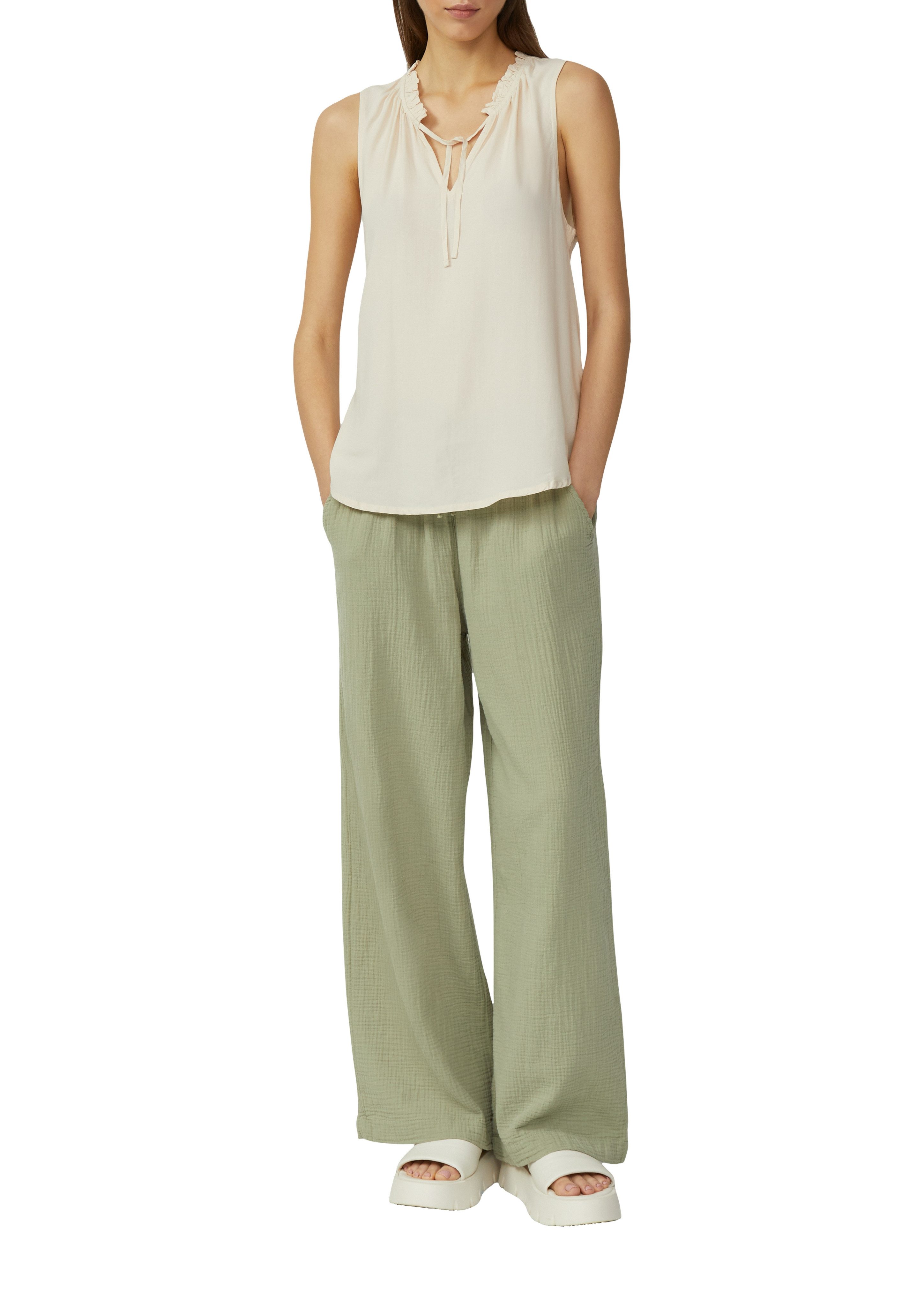 QS Blusentop mit Rüschen Kragen günstig online kaufen