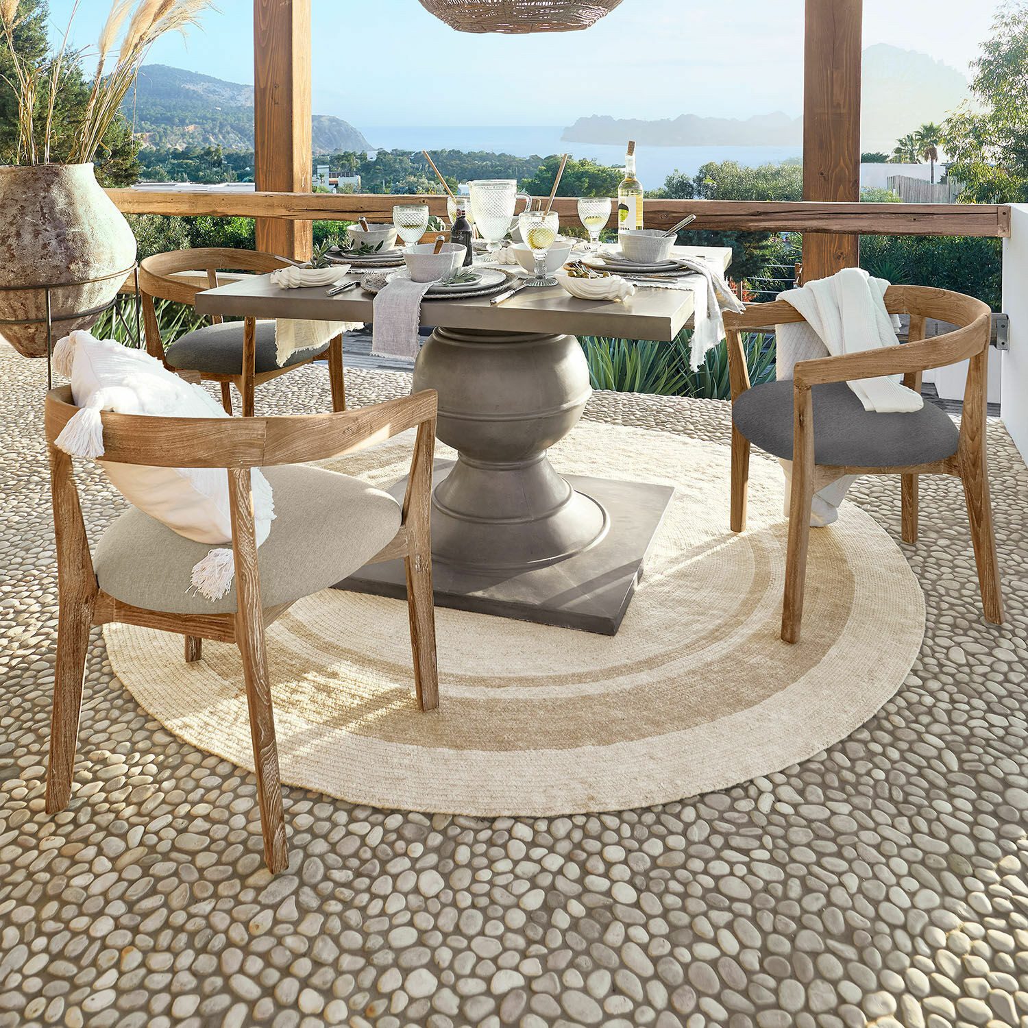 Mirabeau Gartenstuhl Stuhl Lunebois braun/grau